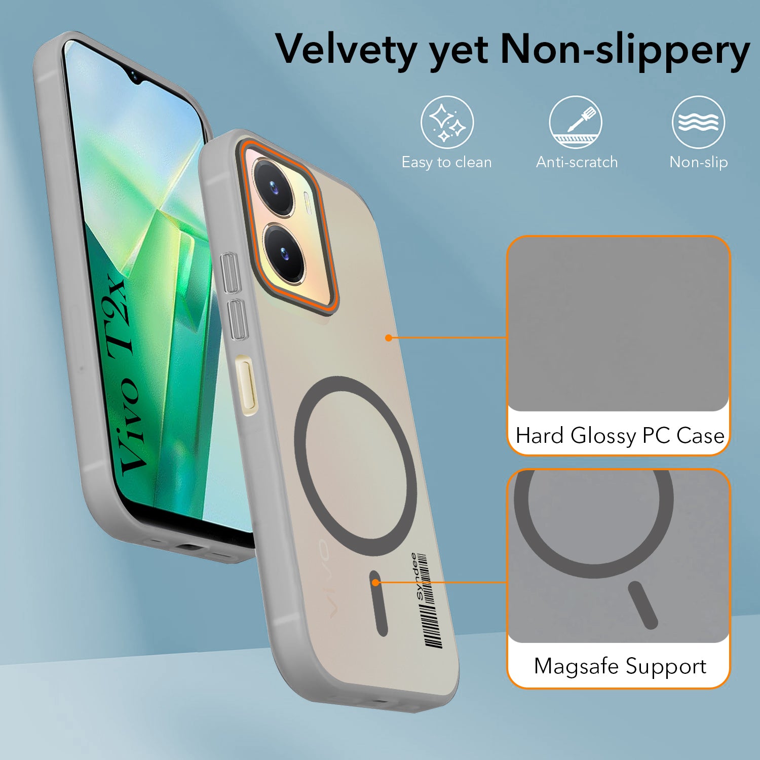 For Vivo T2x Back Cover Case (Soft Touch | Camera Bump Protection | MagSafe Compatible | Matte Finish)