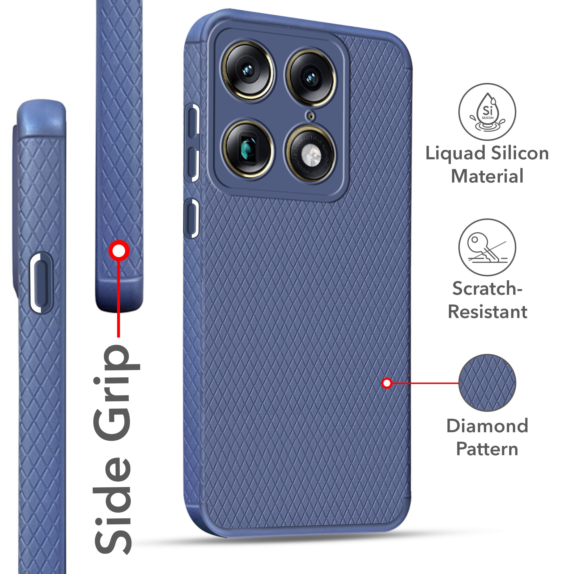 For Motorola Moto Signature 5G Back Cover Case Liquid Silicone (Camera Protection | Side Grip Texture | Soft and Flexible)
