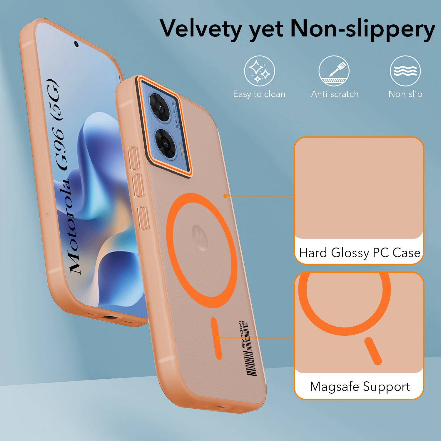 For Motorola Moto G96 Back Cover Case (Soft Touch | Camera Bump Protection | MagSafe Compatible | Matte Finish)