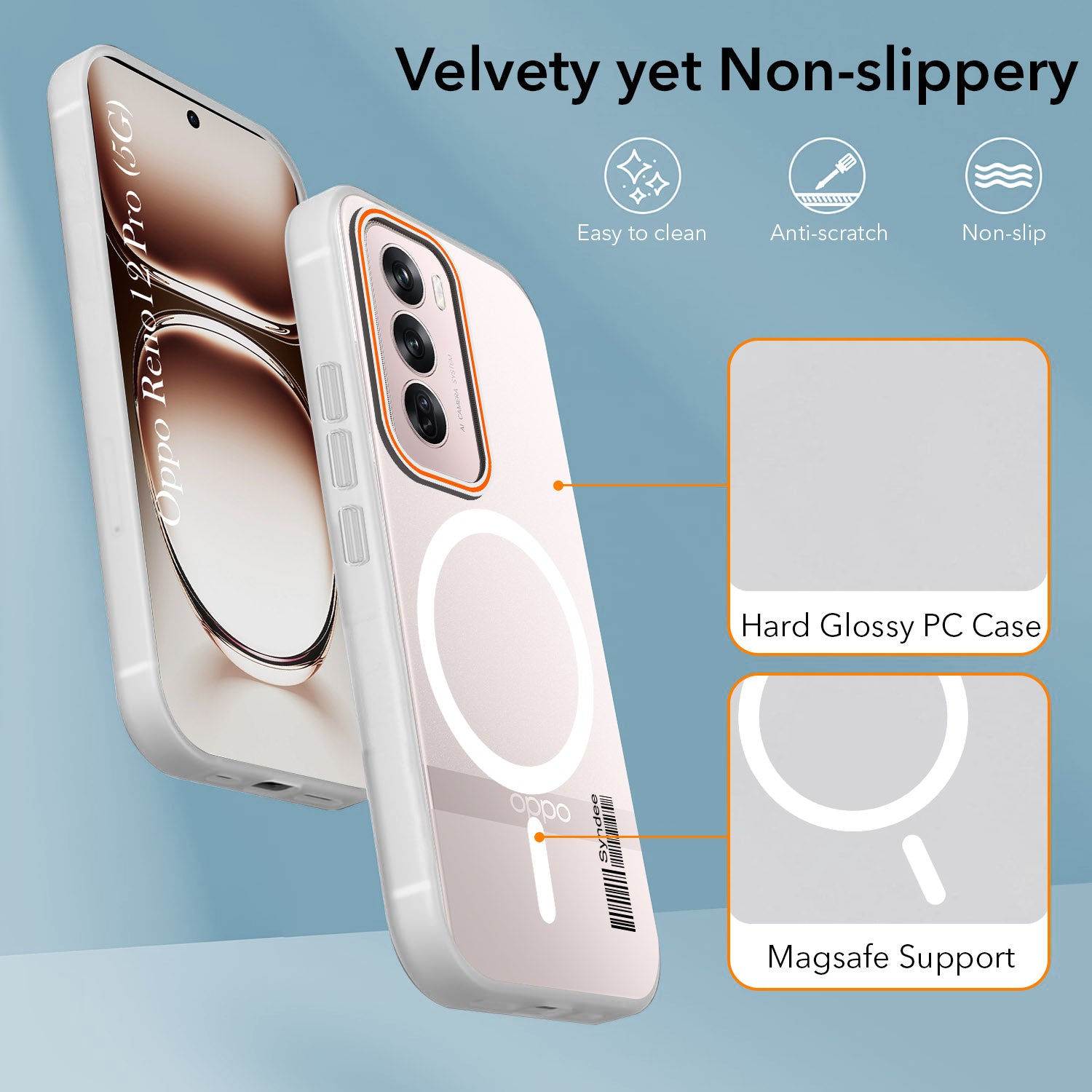 For Oppo Reno12 Pro 5G | Oppo Reno 12 Pro 5G Back Cover Case (Soft Touch | Camera Bump Protection | MagSafe Compatible | Matte Finish)