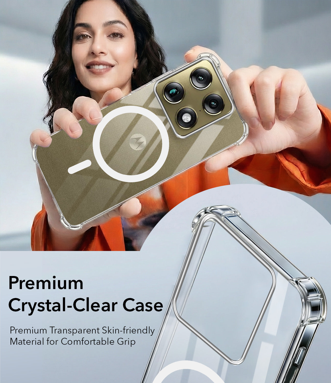 For Motorola Moto Signature 5G Back Cover Shockproof Crystal-Clear (Magsafe Wireless Support | Drop & Camera Protection | Hard Polycarbonate)