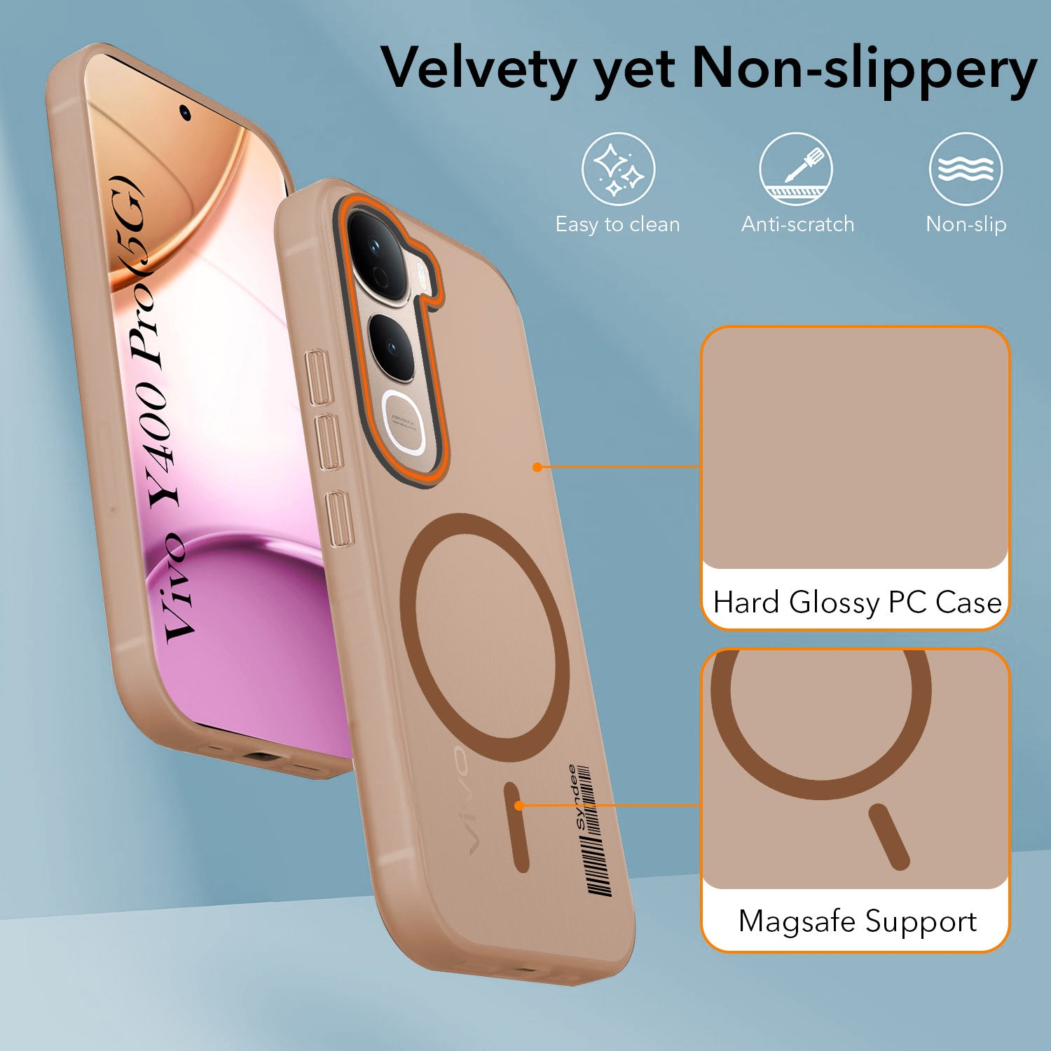 For Vivo Y400 Pro Back Cover Case (Soft Touch | Camera Bump Protection | MagSafe Compatible | Matte Finish)
