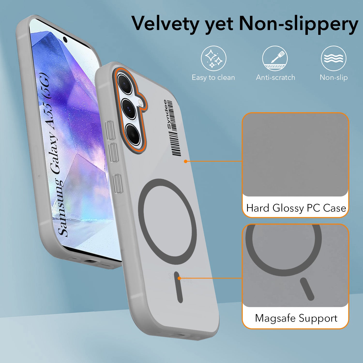 For Samsung Galaxy A55 5G Back Cover Case (Soft Touch | Camera Bump Protection | MagSafe Compatible | Matte Finish)