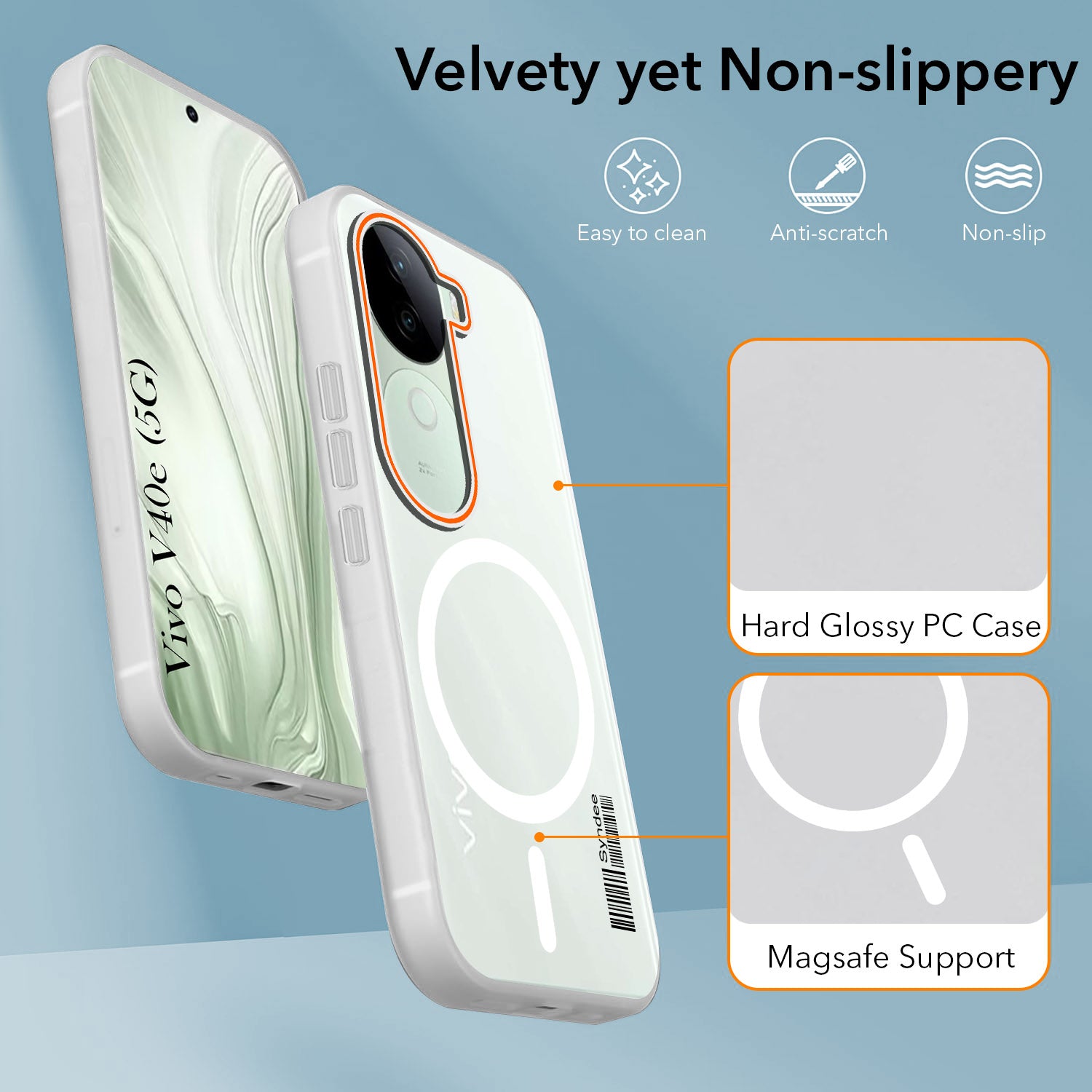 For Vivo V40e Back Cover Case (Soft Touch | Camera Bump Protection | MagSafe Compatible | Matte Finish)