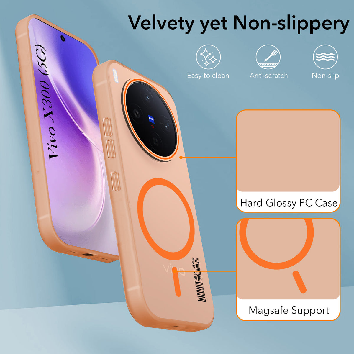 For Vivo X300 5G Back Cover Case (Soft Touch | Camera Bump Protection | MagSafe Compatible | Matte Finish)