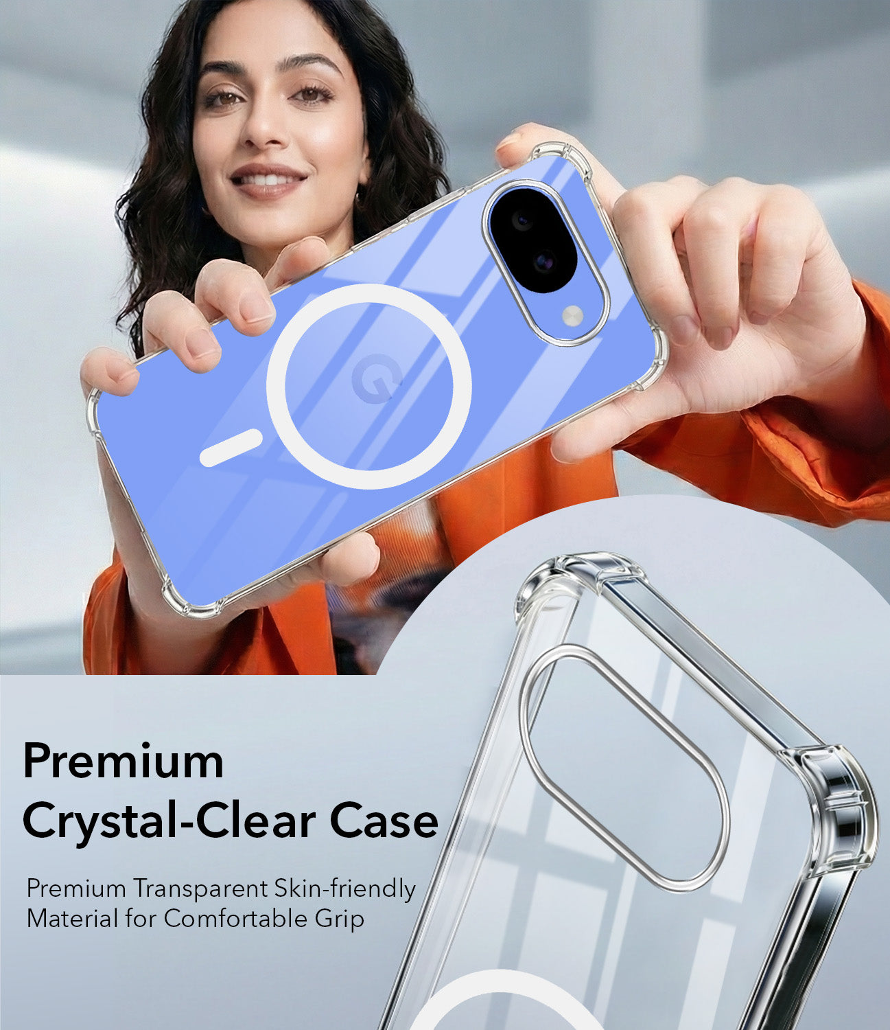 For Google Pixel 10a Back Cover Shockproof Crystal-Clear (Magsafe Wireless Support | Drop & Camera Protection | Hard Polycarbonate)