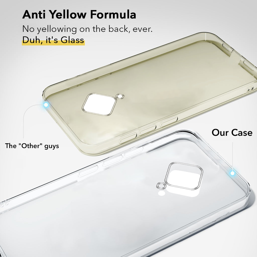 For Vivo S1 Pro Back Cover Case Lifetime Anti-Yellow Clear (Sleek Hard Crystal | Shockproof and Camera Protection)