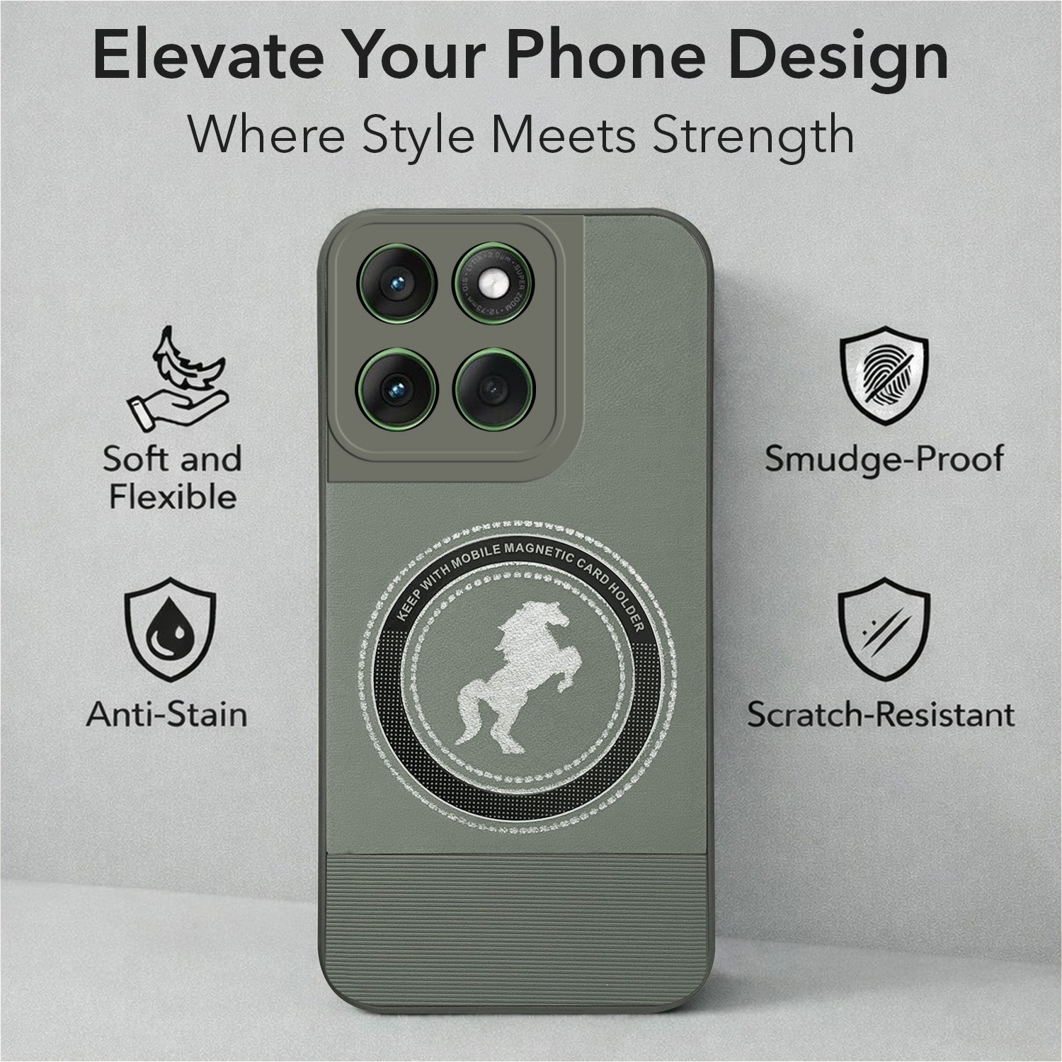 For Motorola Moto Edge 60 Back Cover Case PU Leather Finish (Professional Minimalist Texture | MagSafe Compatile | Camera Protection | Sleek Sober Formal)