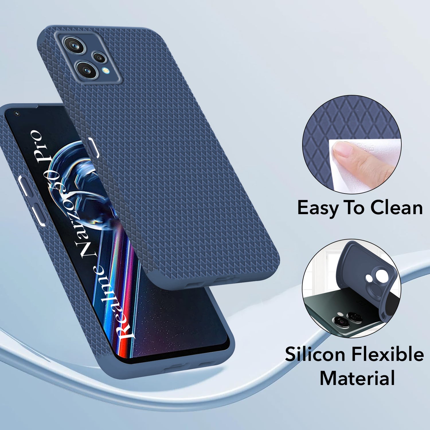 For Realme Narzo 50 Pro Back Cover Case (Liquid Silicone | Side Grip | Camera Protection)