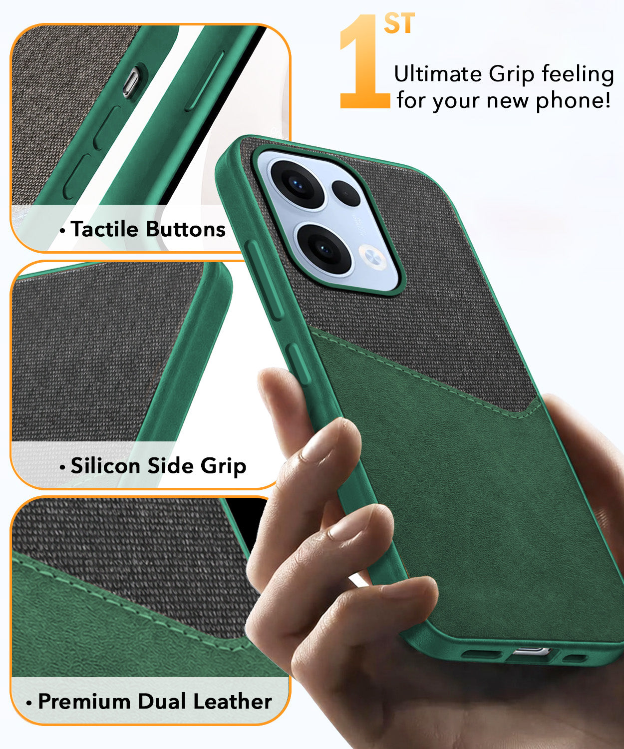 For Oppo Reno13 | Oppo Reno 13 Back Cover Case (Dual PU Leather Stitch | Professional Minimalist | Soft and Flexible)