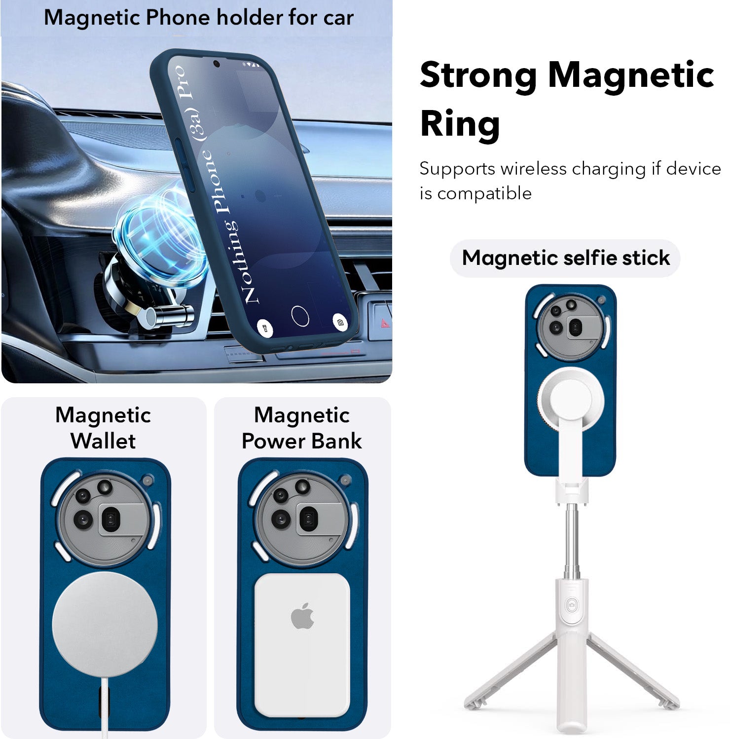 For Nothing Phone 3A Pro 5G Back Cover Case Leather Finish (MagSafe Compatible Wireless Charging | Soft Touch | Camera Bump Protection)