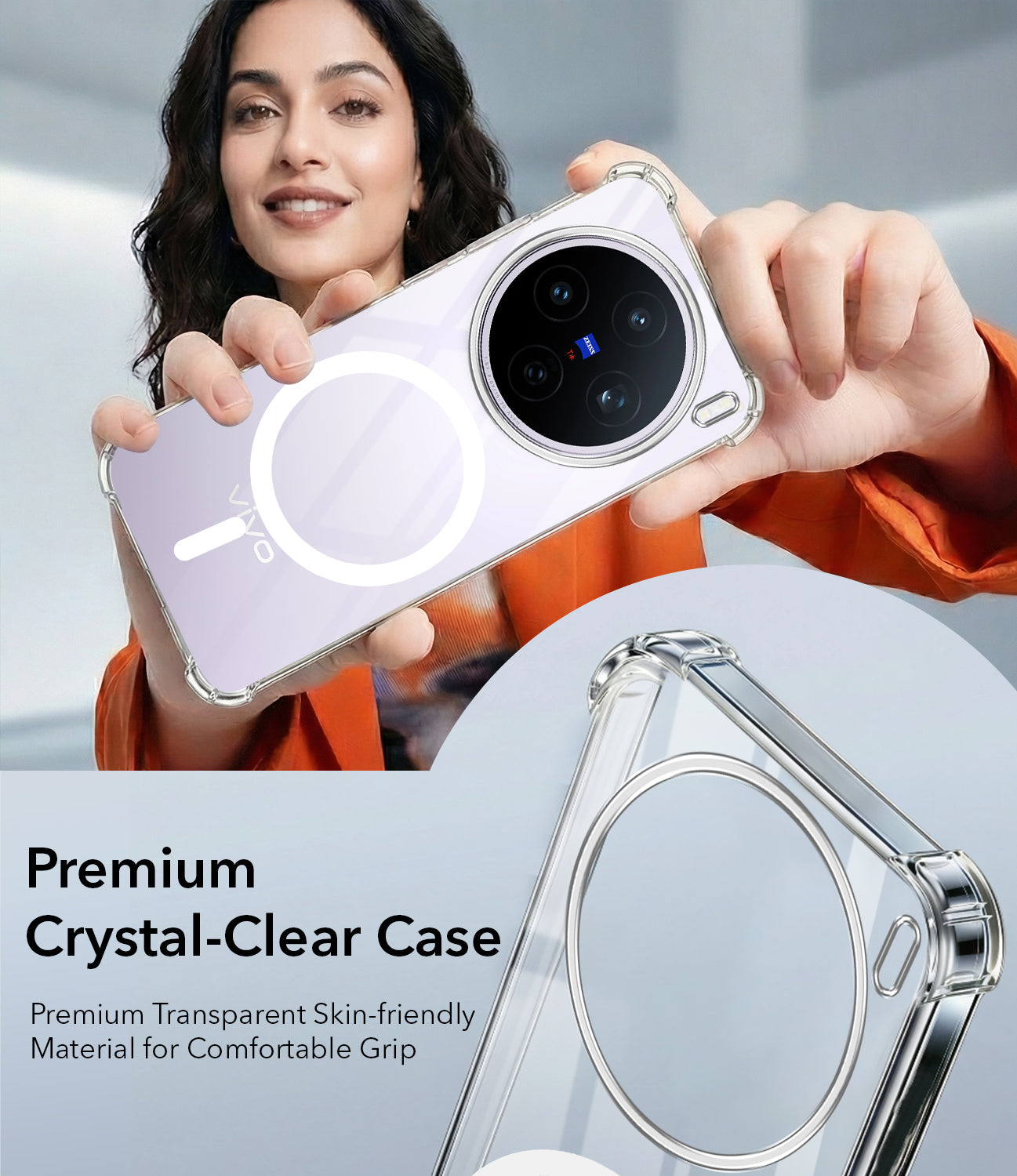 For Vivo X200T Back Cover Shockproof Crystal-Clear (Magsafe Wireless Support | Drop & Camera Protection | Hard Polycarbonate)