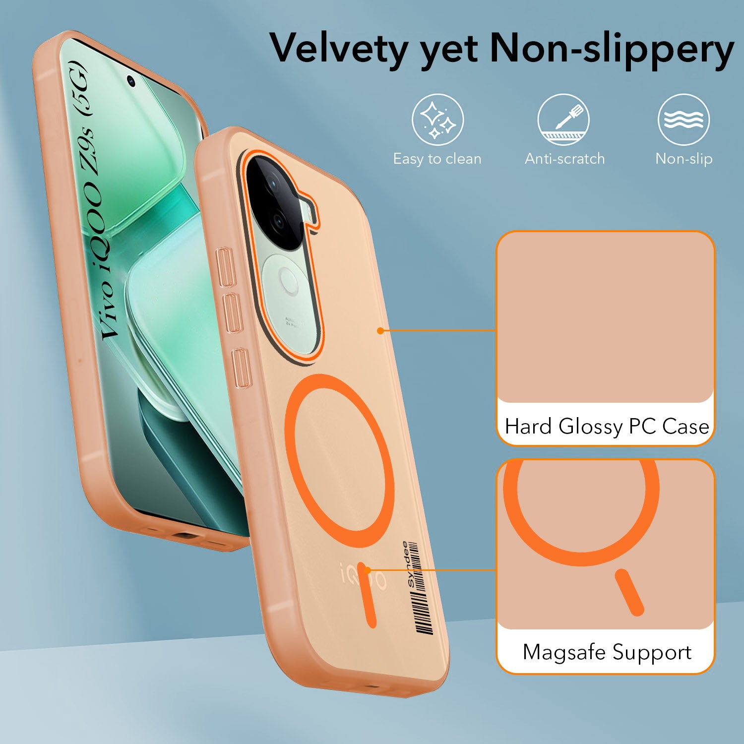 For Vivo iQOO Z9s Back Cover Case (Soft Touch | Camera Bump Protection | MagSafe Compatible | Matte Finish)