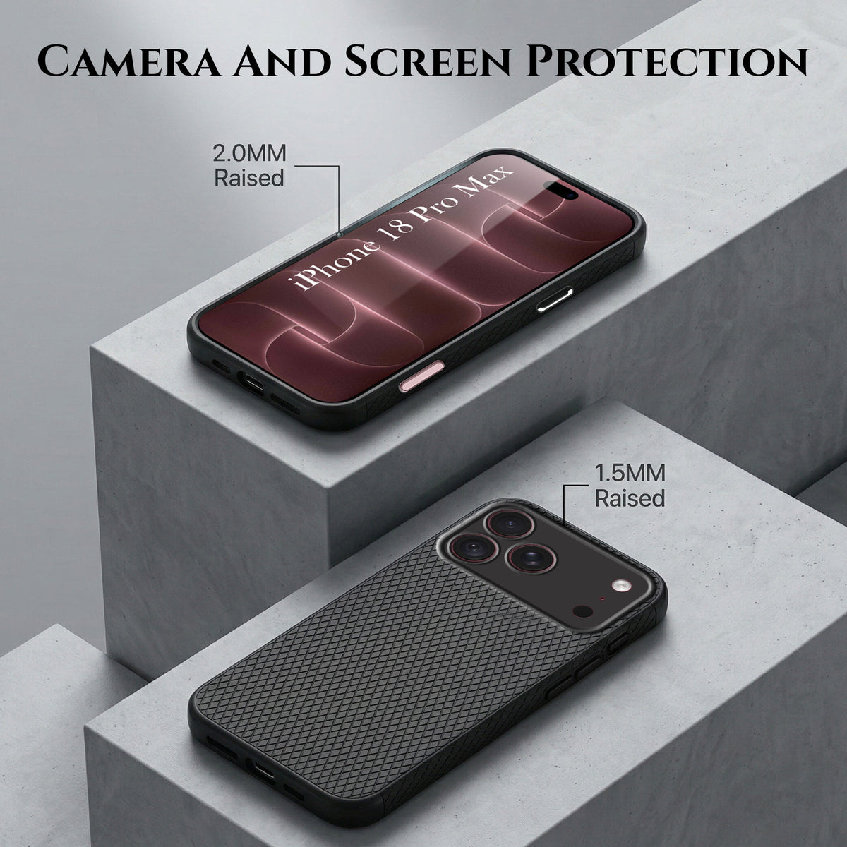 For Apple iPhone 18 Pro Max Combo with Back Cover and 9H Tempered Glass (Liquid Silicone | Camera Protection | Oleophobic Coating Screen Glass)