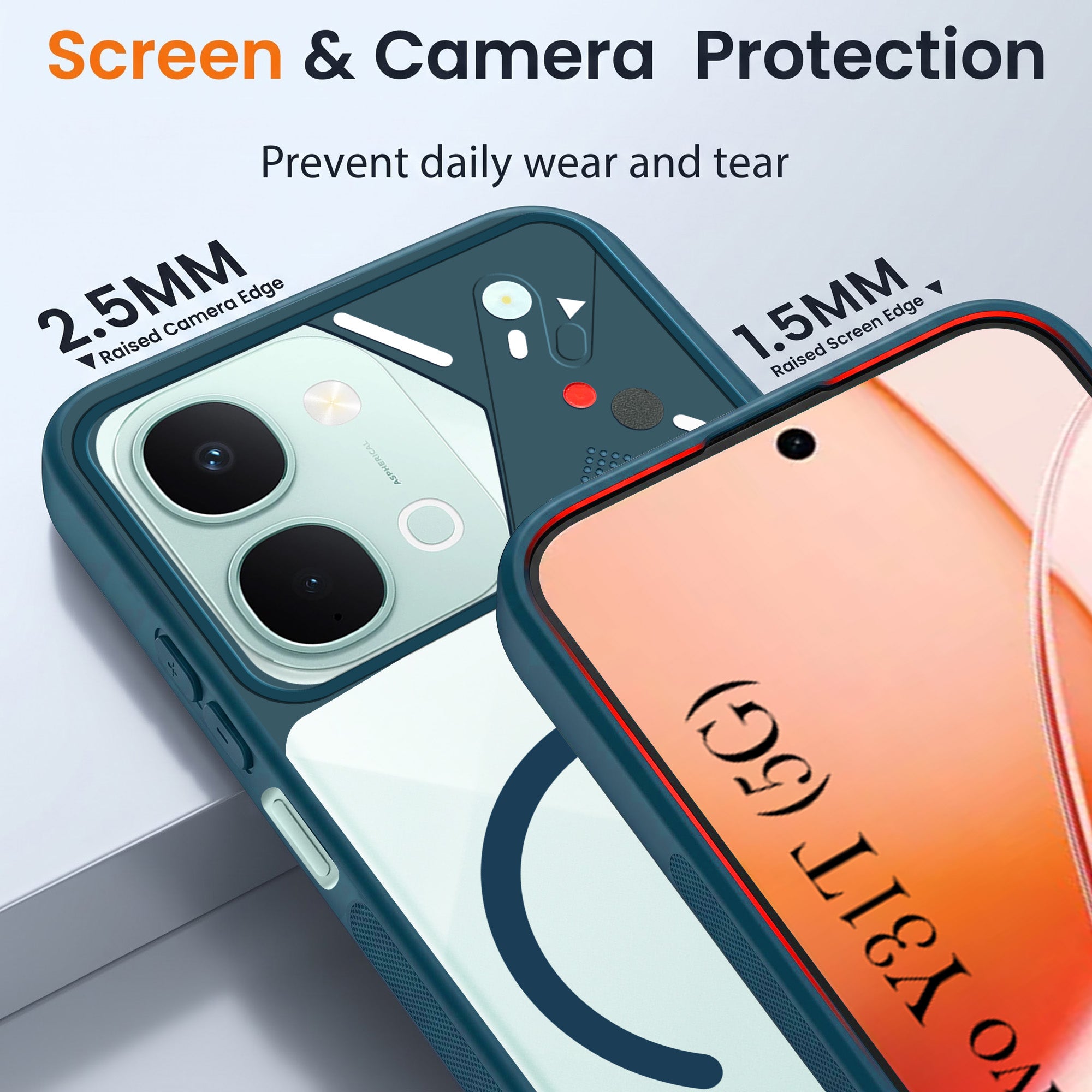 For Vivo Y31T 5G Back Cover Case Lifetime Anti-Yellow Clear (Camera Protection | Side Grip | Wireless MagSafe Compatible)