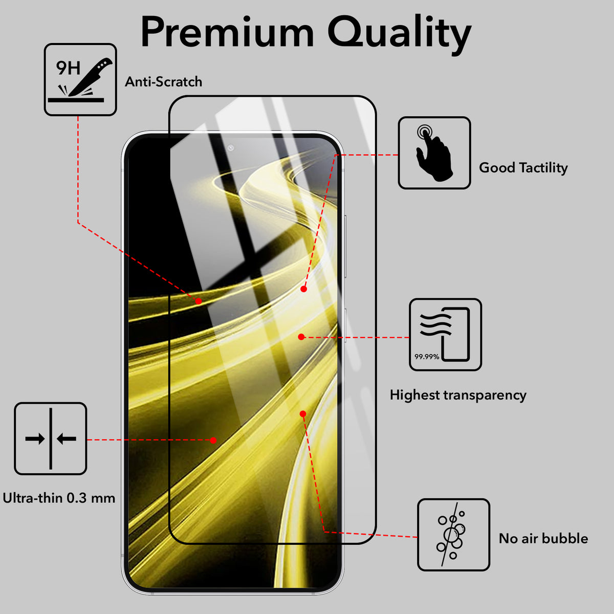 (Pack of 2) Tempered Glass For Poco X8 Power Military-Grade Gorilla Tempered Glass Screen Protector With Installation Kit | Shatterproof, Full Coverage, HD Clear, Scratch Resistant