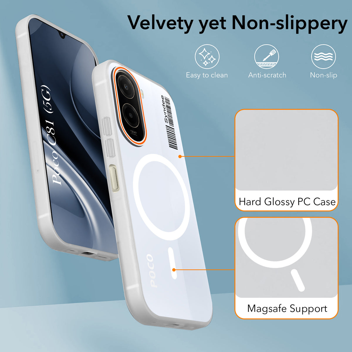 For Poco C81 5G Back Cover Case (Soft Touch | Camera Bump Protection | MagSafe Compatible | Matte Finish)