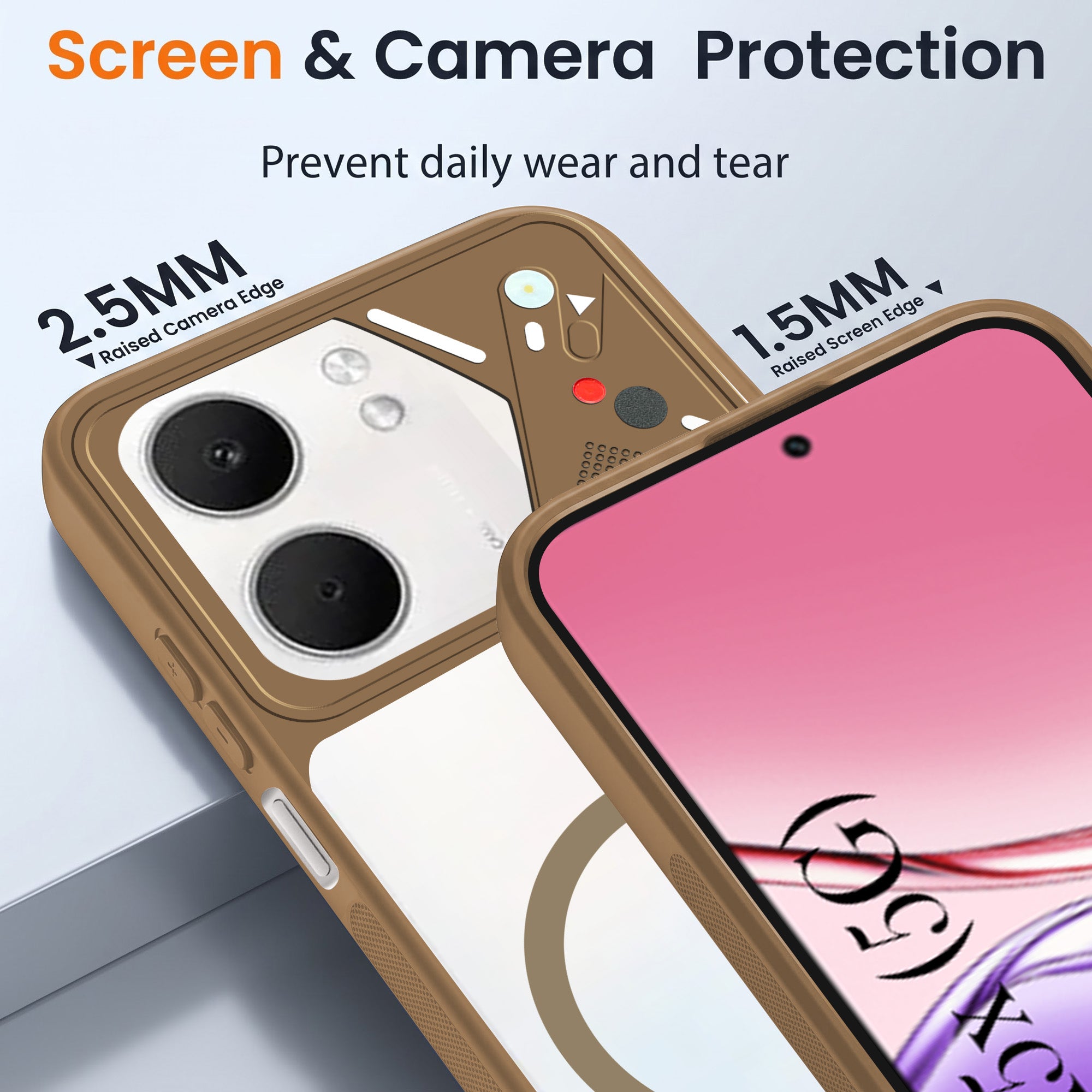 For Oppo K14x 5G Back Cover Case Lifetime Anti-Yellow Clear (Camera Protection | Side Grip | Wireless MagSafe Compatible)