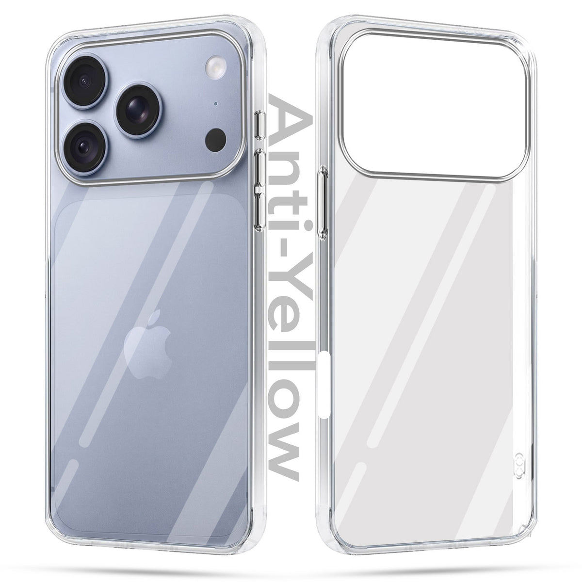 For Apple iPhone 18 Pro Combo with Back Cover and 9H Tempered Glass (Lifetime Anti-Yellow | Sleek Hard Crystal | Oleophobic Coating Screen Glass)