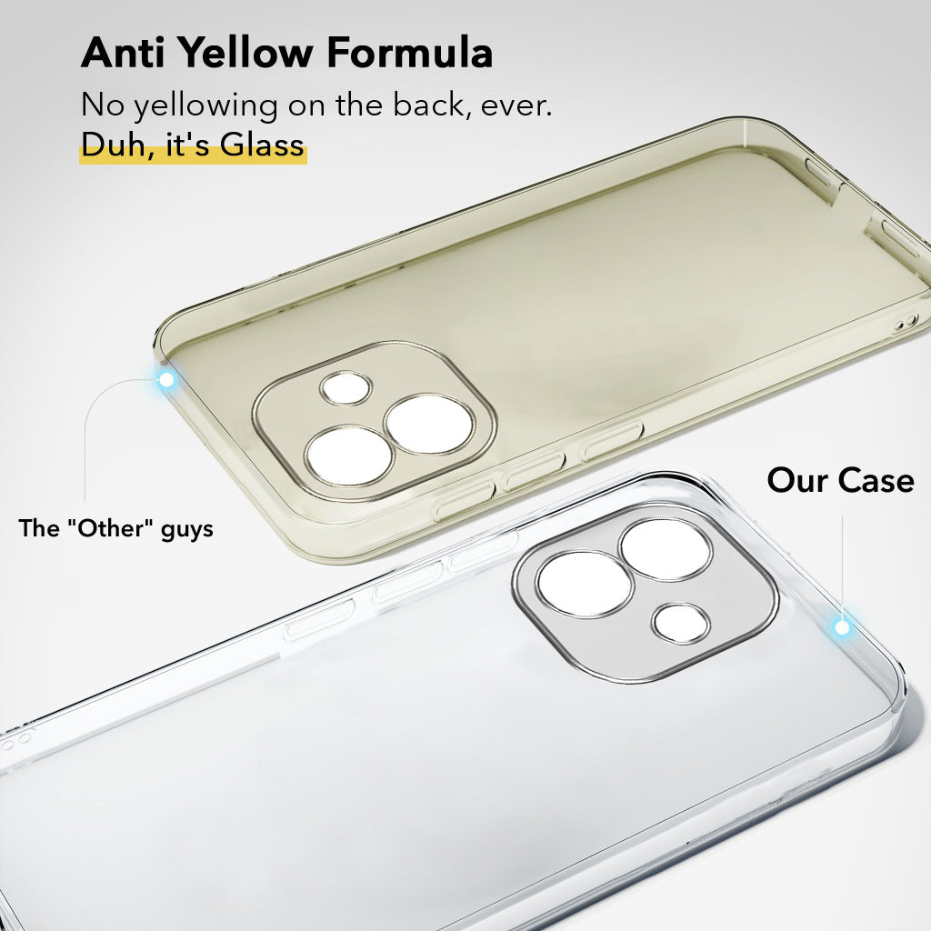 For Redmi Note 17 5G Back Cover Case Lifetime Anti-Yellow Clear (Sleek Hard Crystal | Shockproof and Camera Protection)