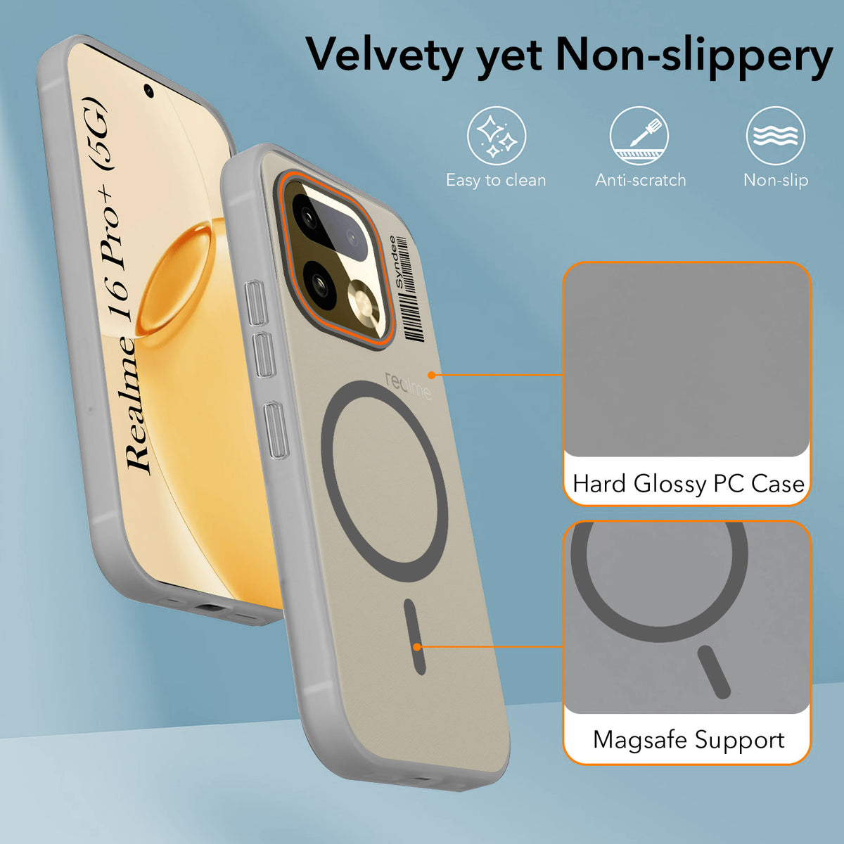 For Realme 16 Pro Plus 5G Back Cover Case (Soft Touch | Camera Bump Protection | MagSafe Compatible | Matte Finish)