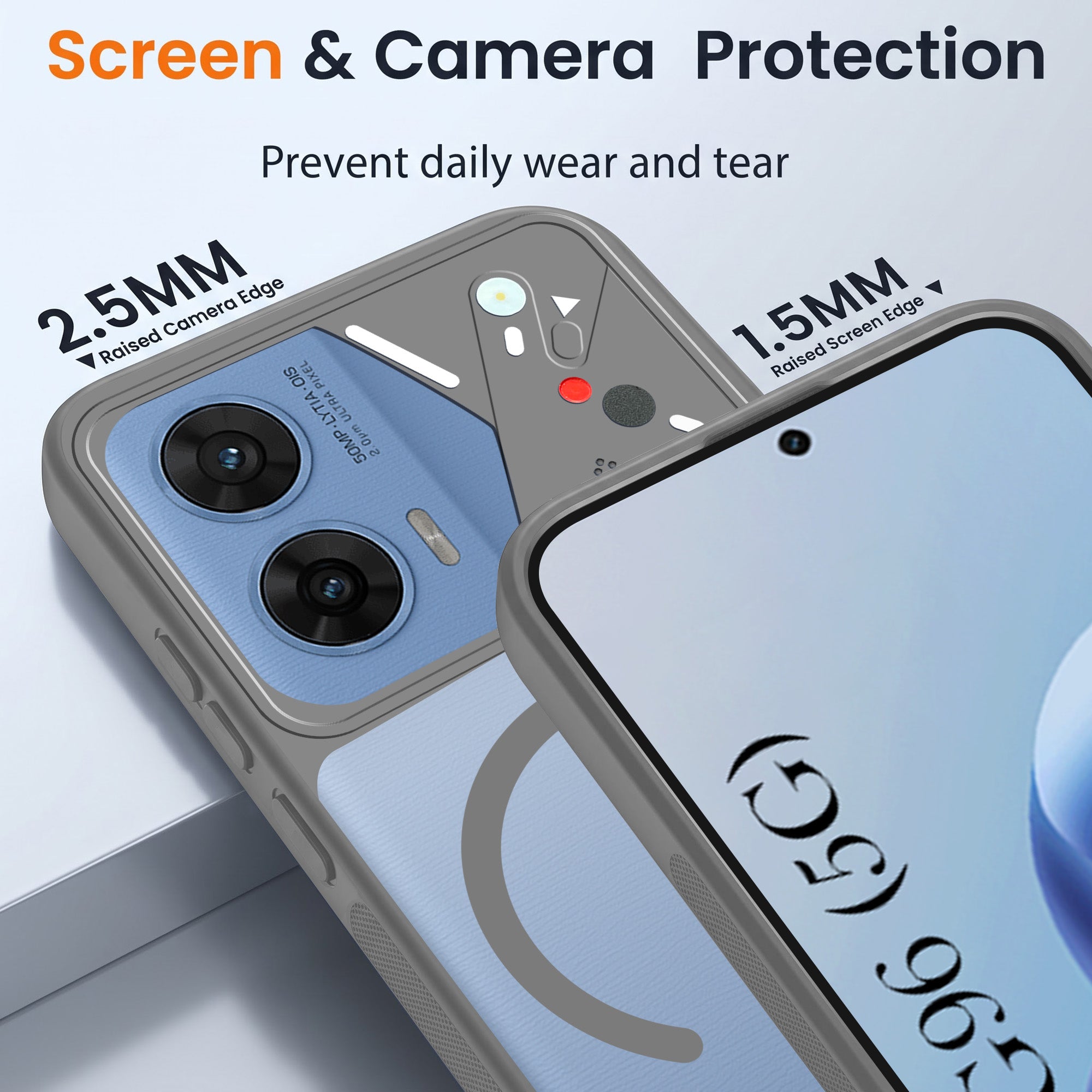 For Motorola Moto G96 Back Cover Case Lifetime Anti-Yellow Clear (Camera Protection | Side Grip | Wireless MagSafe Compatible) (Copy)
