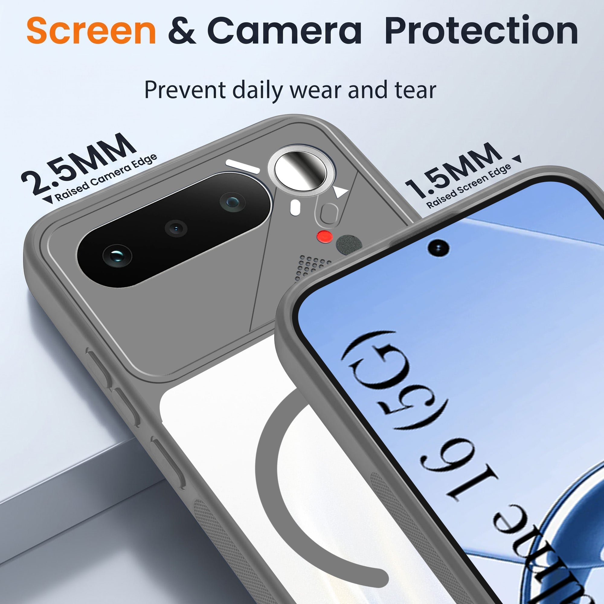 For Realme 16 Back Cover Case Lifetime Anti-Yellow Clear (Camera Protection | Side Grip | Wireless MagSafe Compatible)