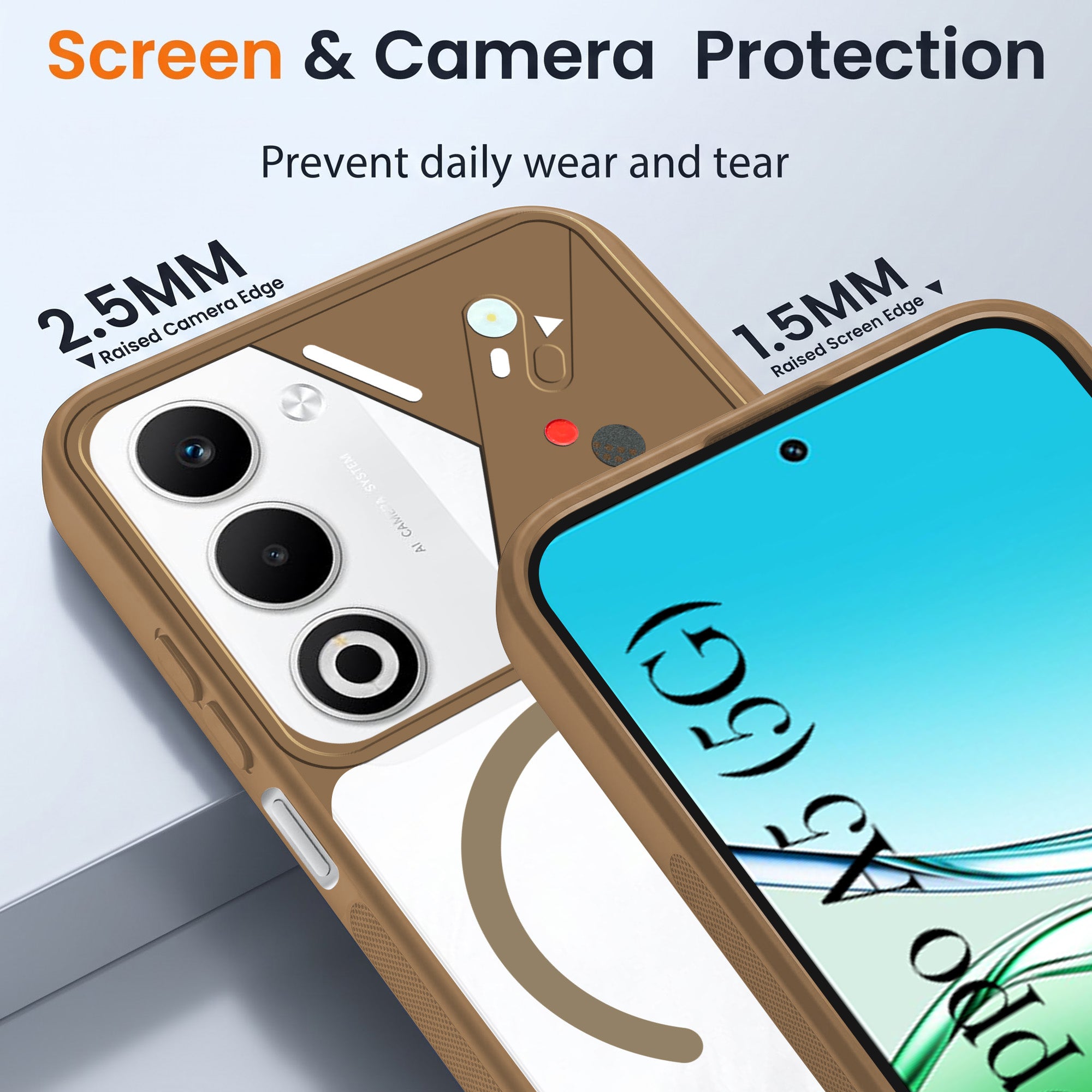 For Oppo A5 5G Back Cover Case Lifetime Anti-Yellow Clear (Camera Protection | Side Grip | Wireless MagSafe Compatible)