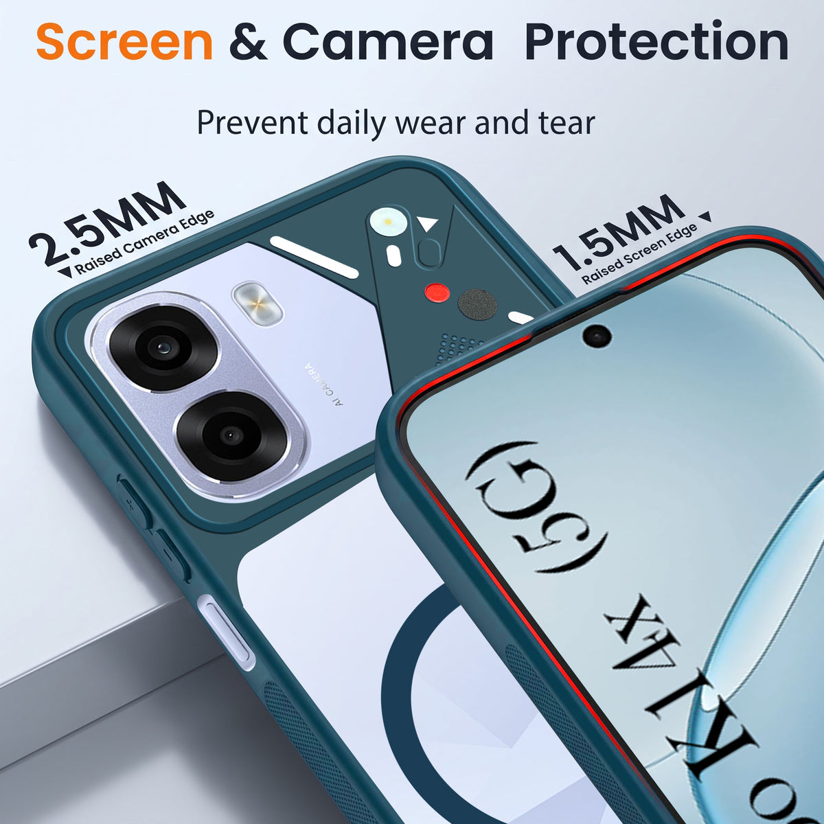 For Oppo K14x 5G Back Cover Case Lifetime Anti-Yellow Clear (Camera Protection | Side Grip | Wireless MagSafe Compatible)