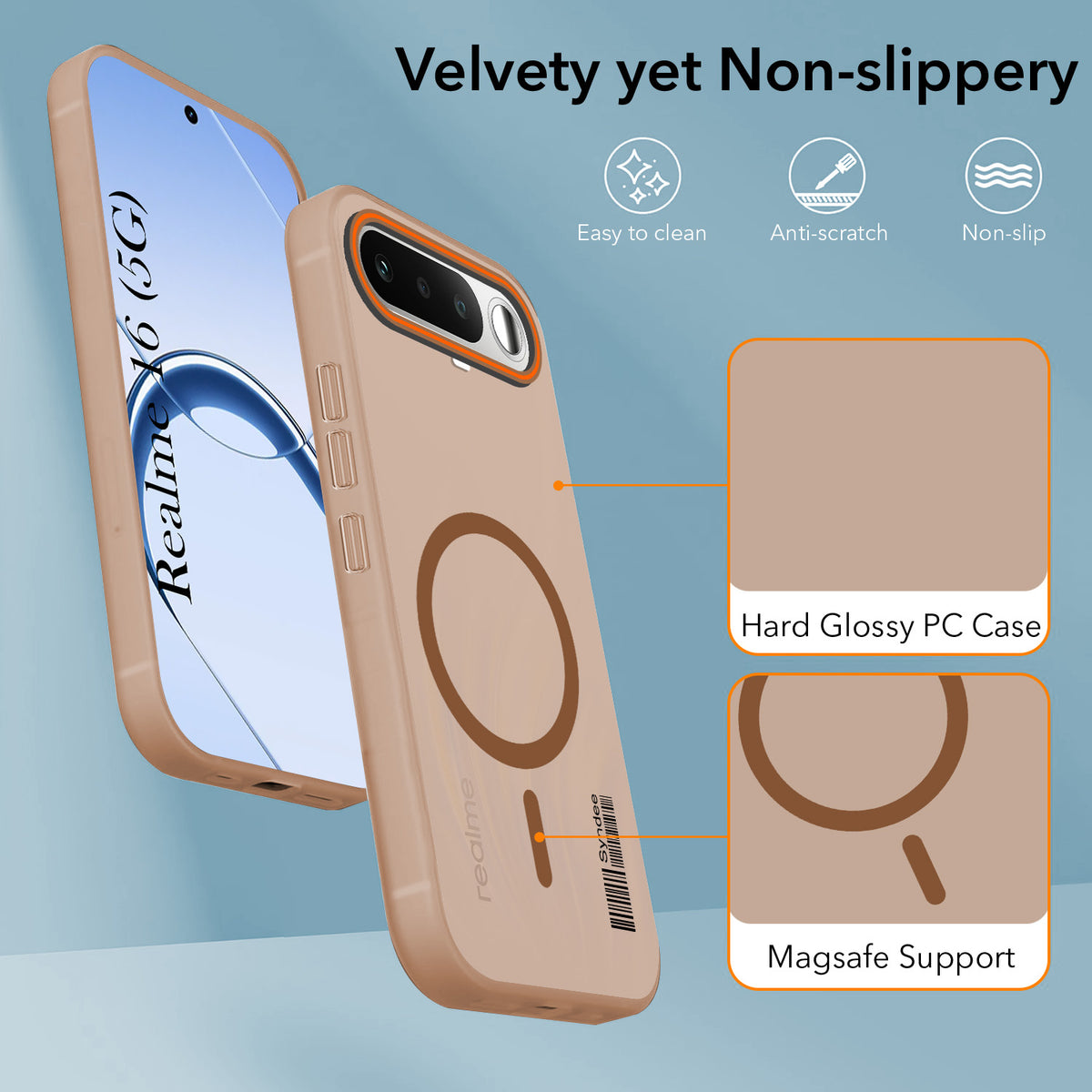For Realme 16 Back Cover Case (Soft Touch | Camera Bump Protection | MagSafe Compatible | Matte Finish)