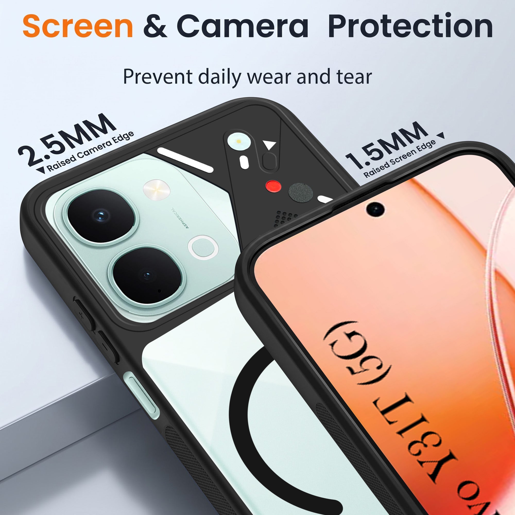 For Vivo Y31T 5G Back Cover Case Lifetime Anti-Yellow Clear (Camera Protection | Side Grip | Wireless MagSafe Compatible)