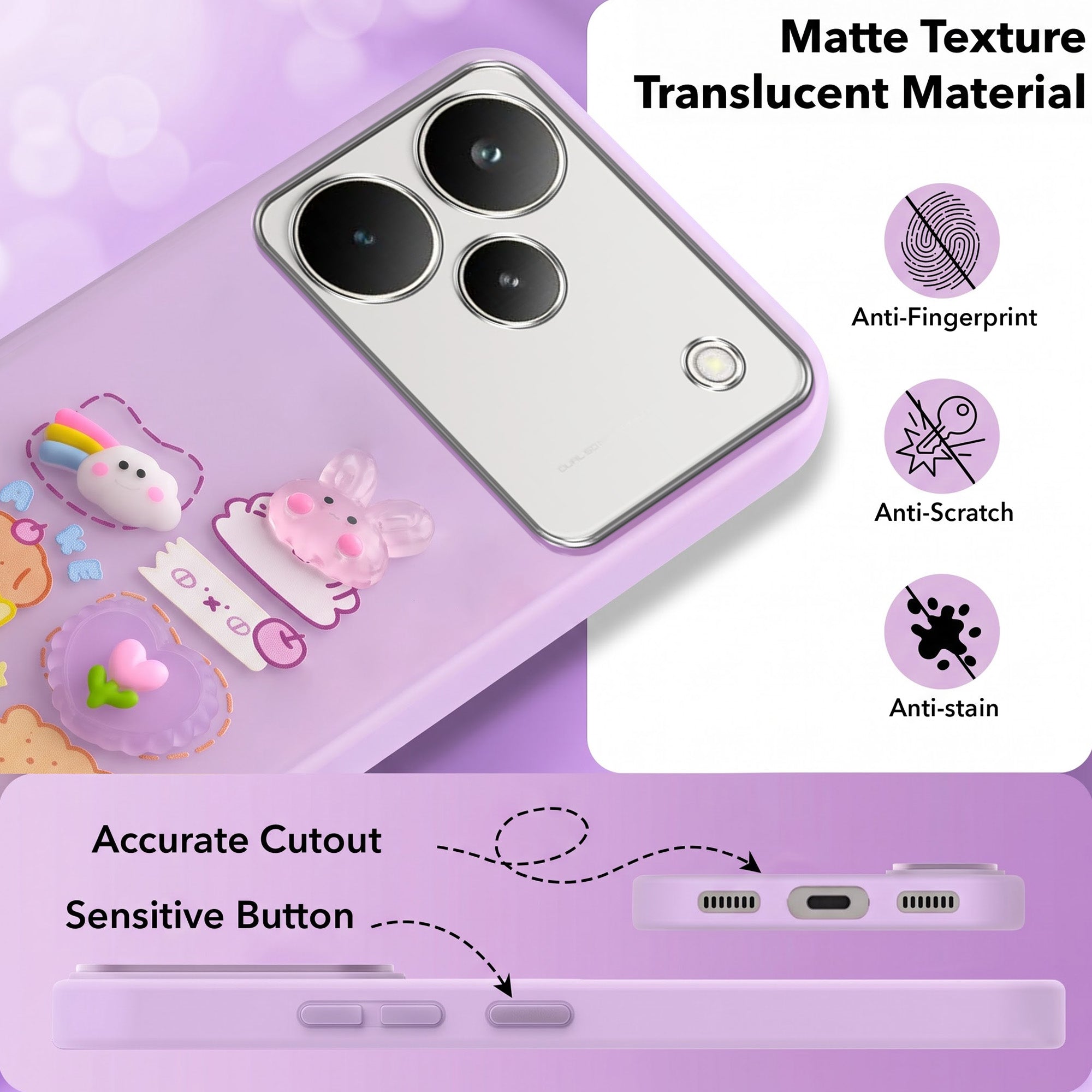 For Realme P4 Pro Back Cover Case (3D Cute Cartoons | Hard Back Side Soft | Matte Premium Finish | HD Printing)