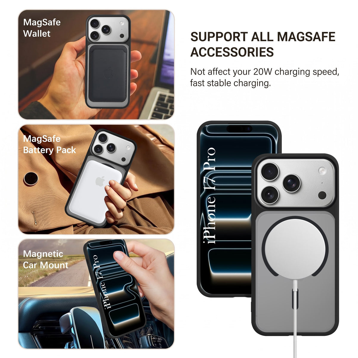 For Apple iPhone 17 Pro Matte Finish Back Case Cover (MagSafe Compatible | Translucent Soft Touch | Slim and Unbreakable)
