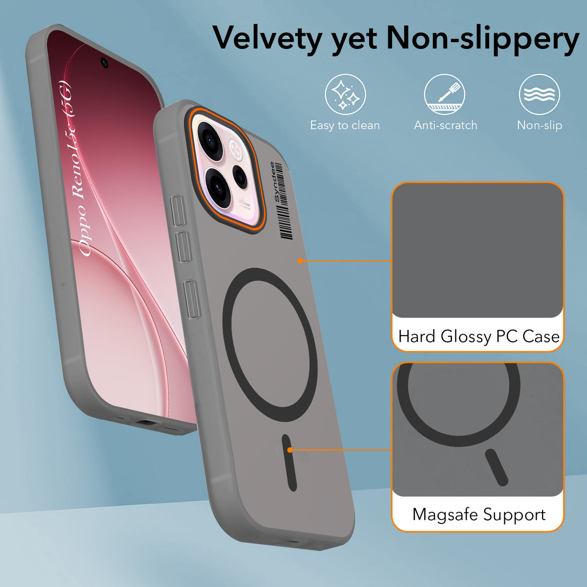 For Oppo Reno 15c Back Cover Case (Soft Touch | Camera Bump Protection | MagSafe Compatible | Matte Finish)