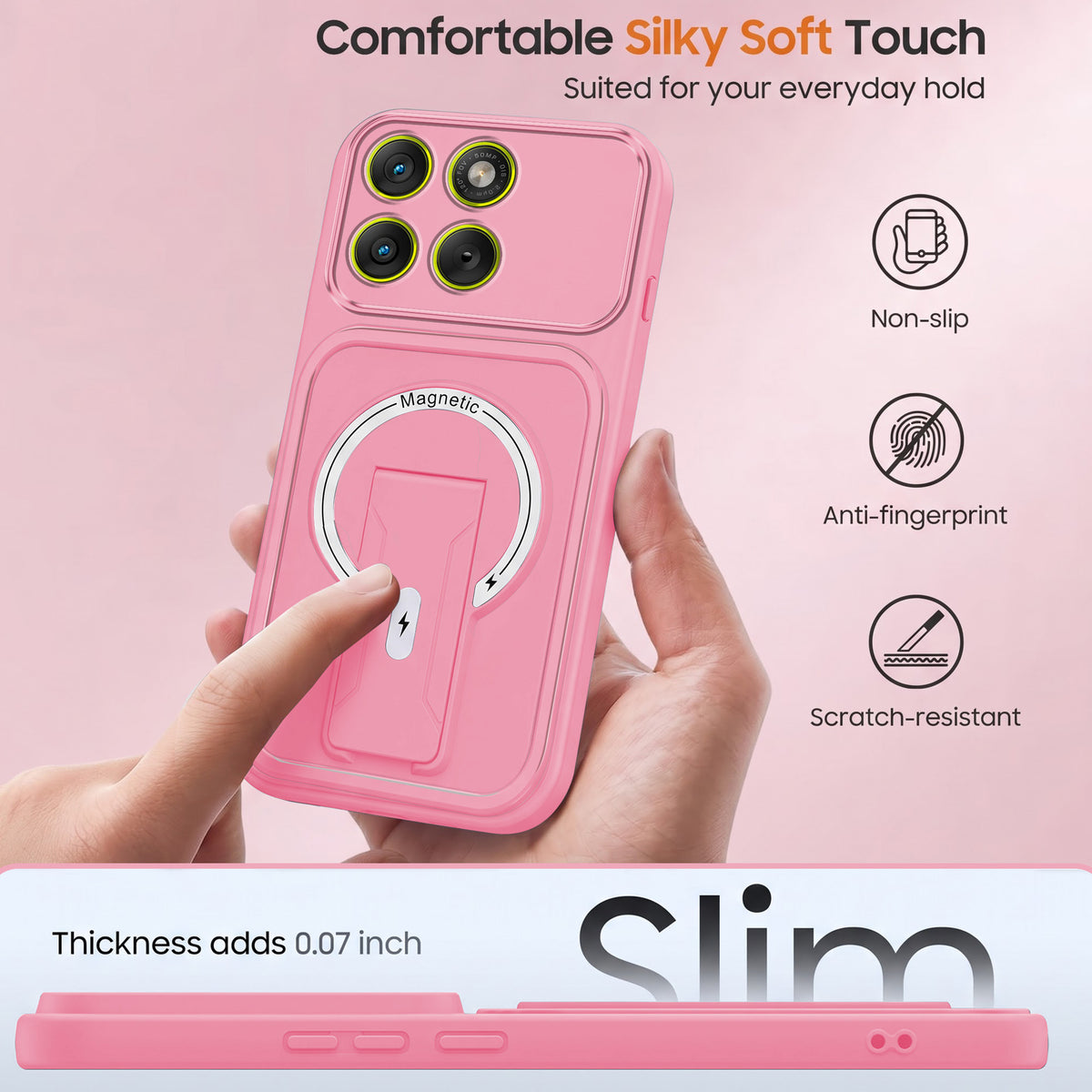 For Motorola Moto Edge 70 Back Case Cover Metallic (Hybrid Armor Kickstand | MagSafe Compatible | Camera Protection Shockproof)