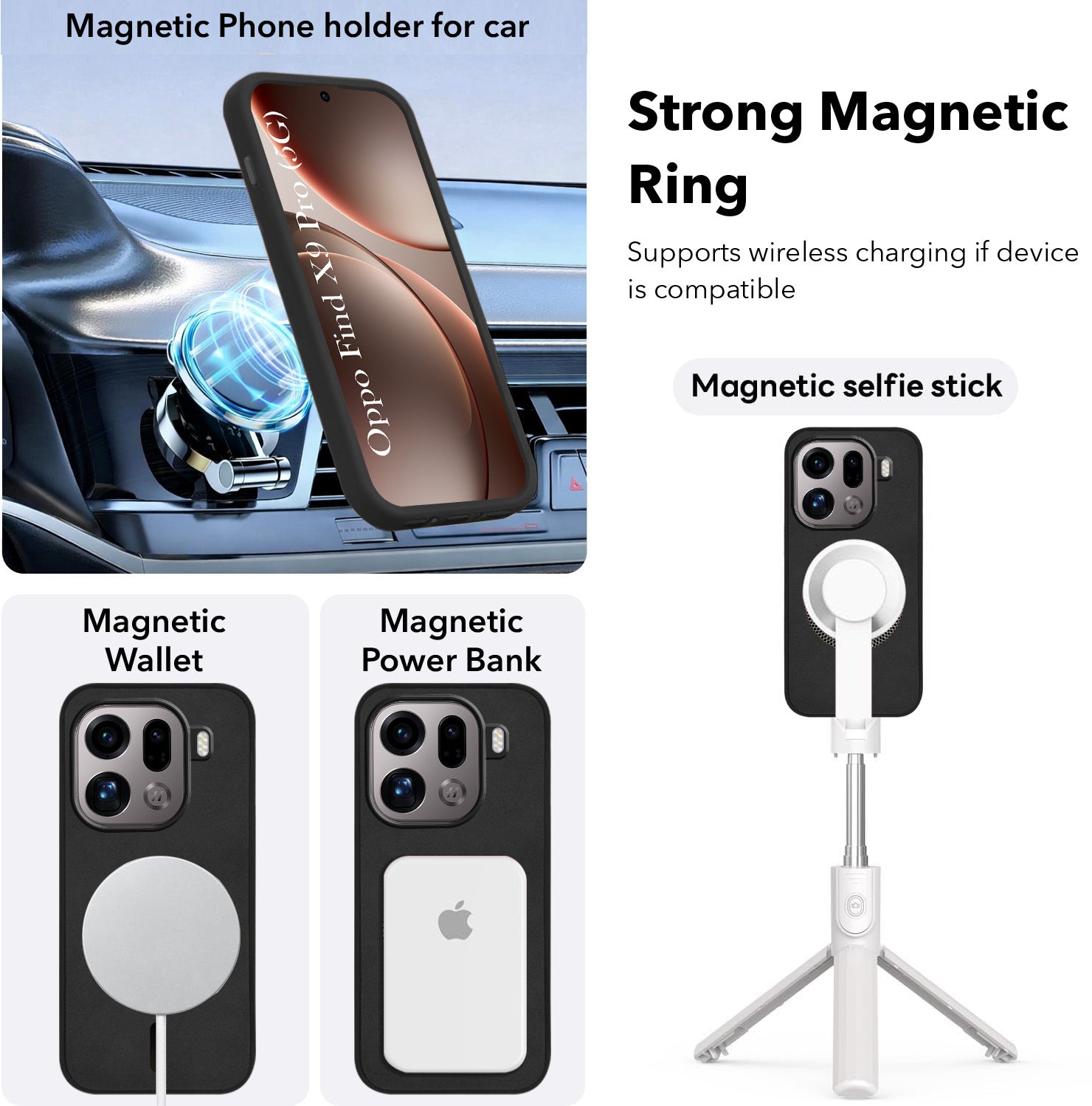 For Oppo Find X9 Pro Back Cover Case Leather Finish (MagSafe Compatible Wireless Charging | Soft Touch | Camera Bump Protection)