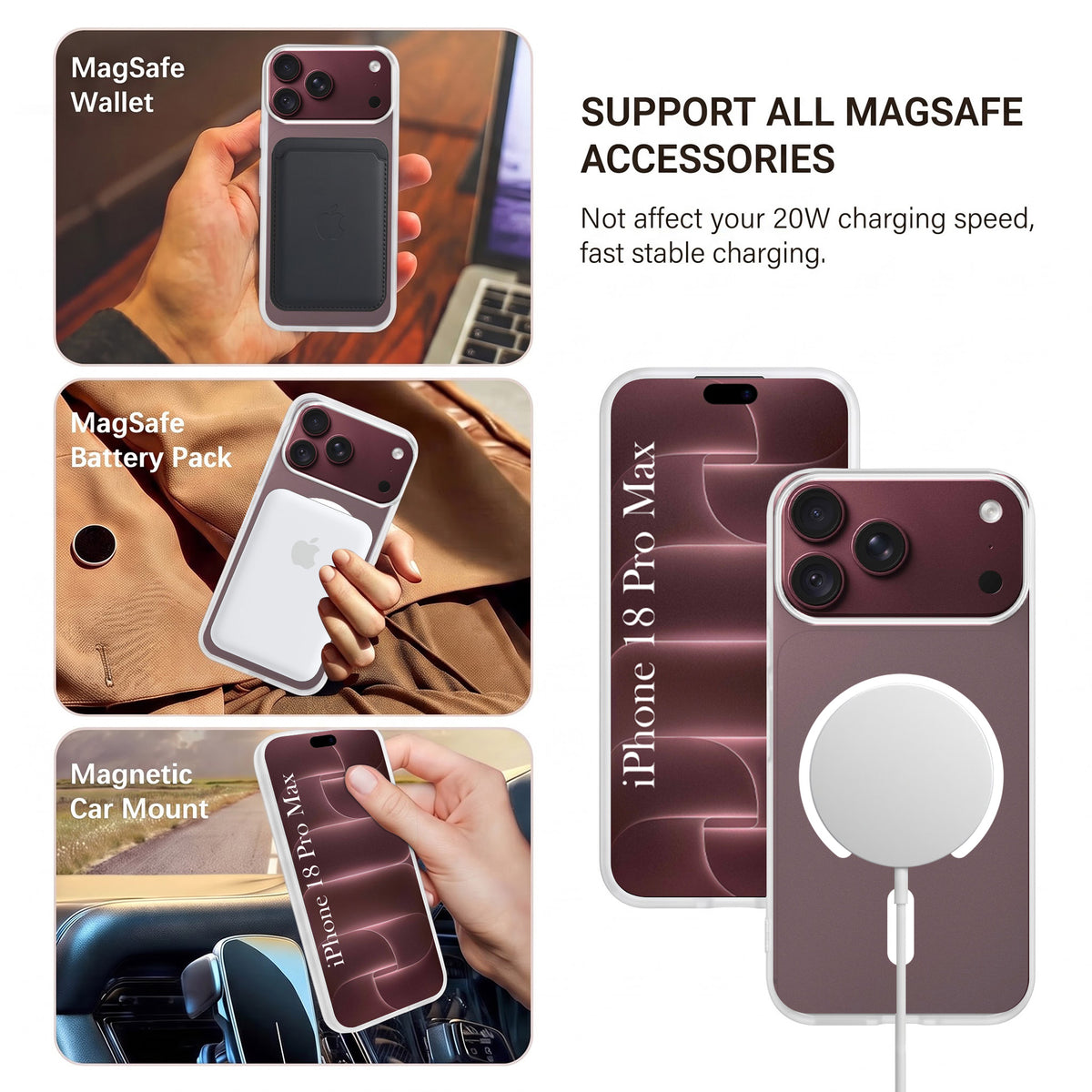 For Apple iPhone 18 Pro Max Matte Finish Back Case Cover (MagSafe Compatible | Translucent Soft Touch | Slim and Unbreakable)