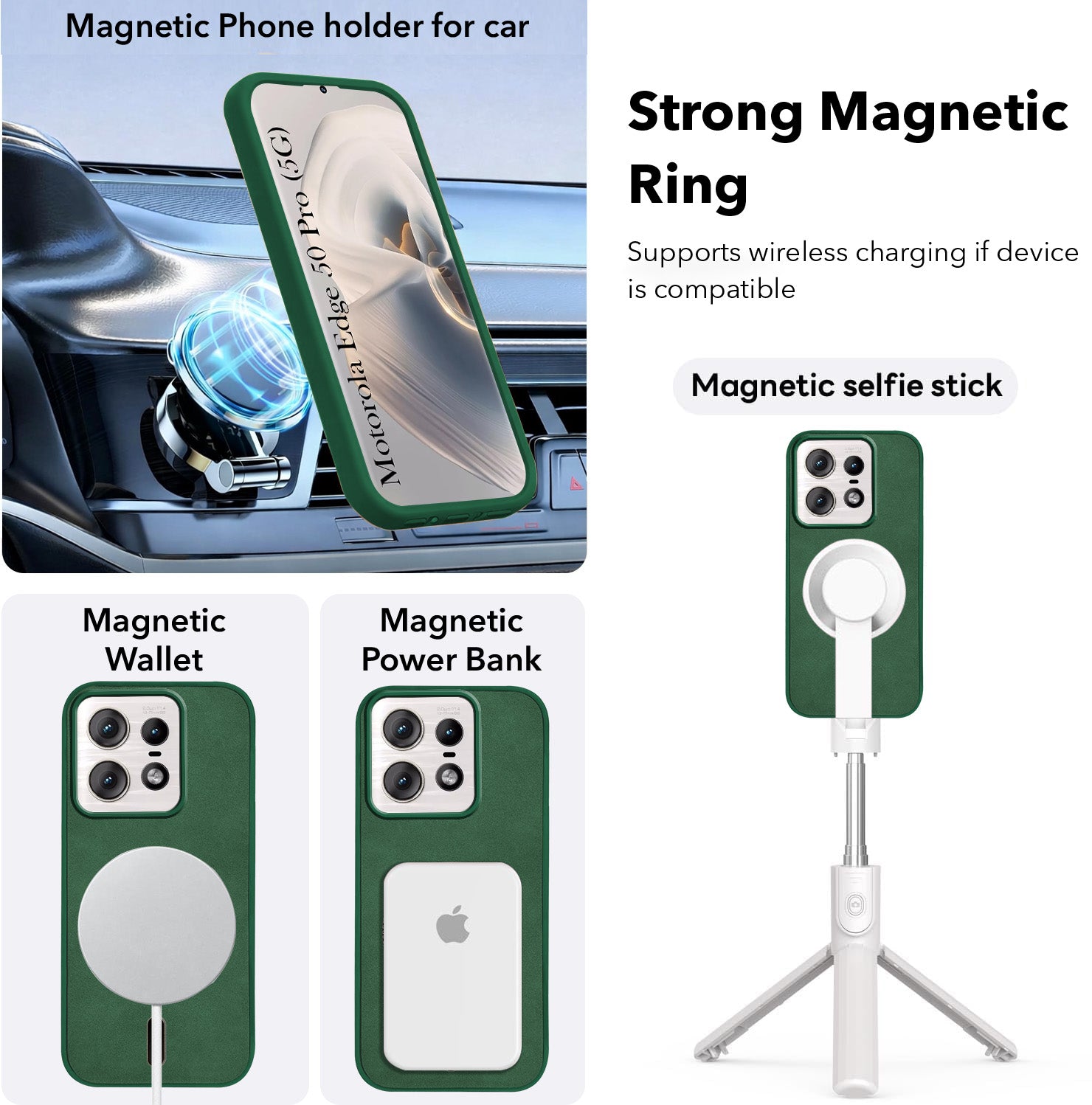 For Motorola Moto Edge 50 Pro Back Cover Case Leather Finish(MagSafe Compatible Wireless Charging | Soft Touch | Camera Bump Protection)