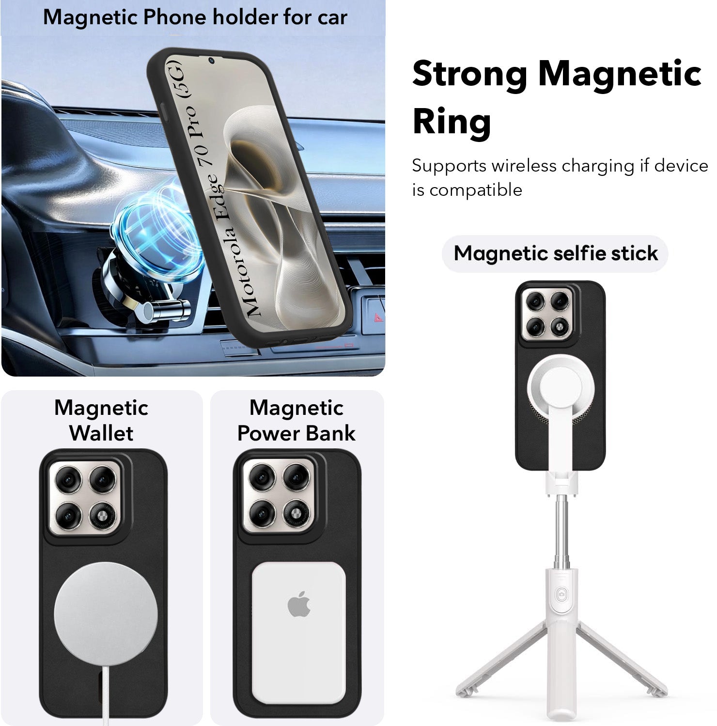 For Motorola Moto Edge 70 Pro Back Cover Case Leather Finish (MagSafe Compatible Wireless Charging | Soft Touch | Camera Bump Protection)