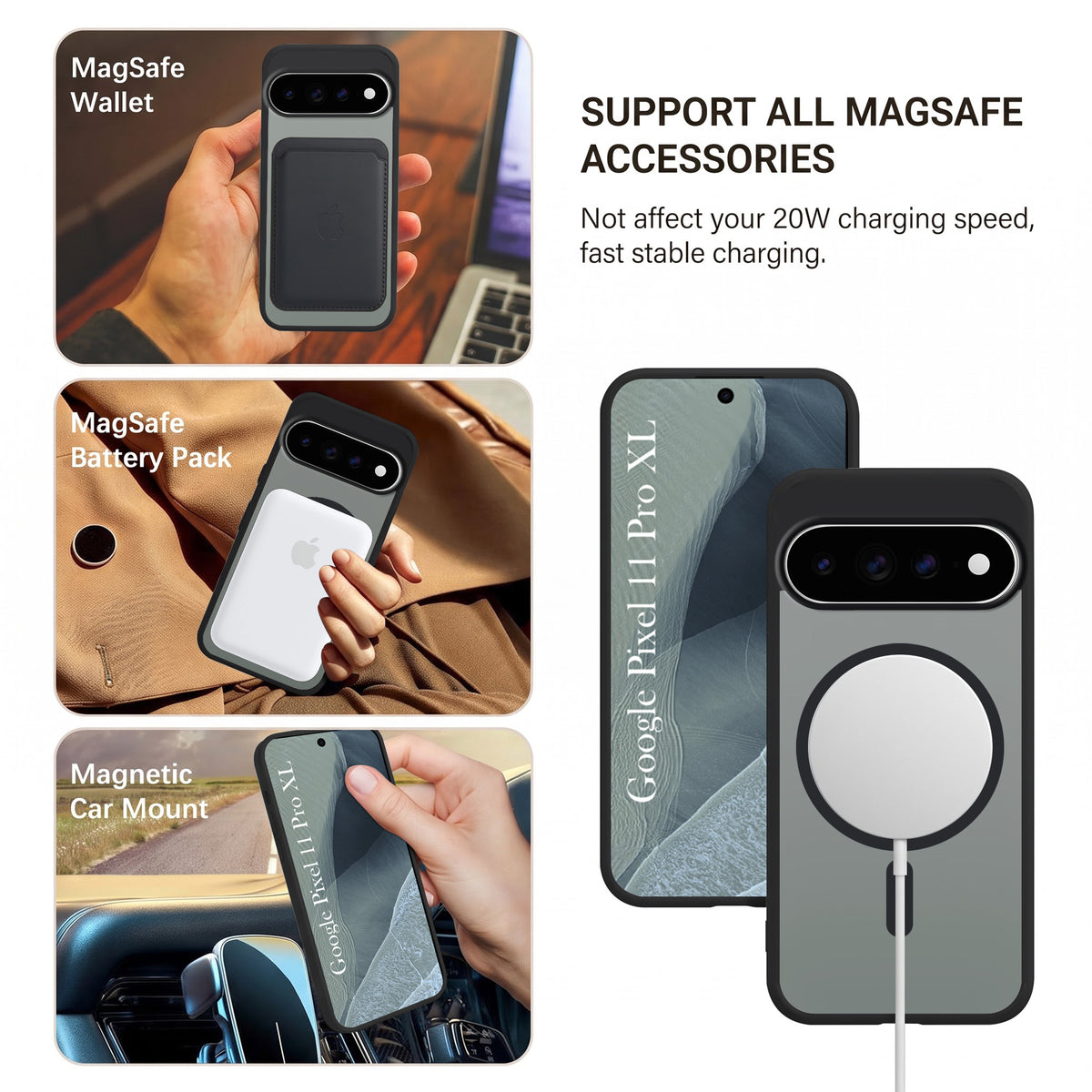 For Google Pixel 11 Pro XL Matte Finish Back Case Cover (MagSafe Compatible | Translucent Soft Touch | Slim and Unbreakable)