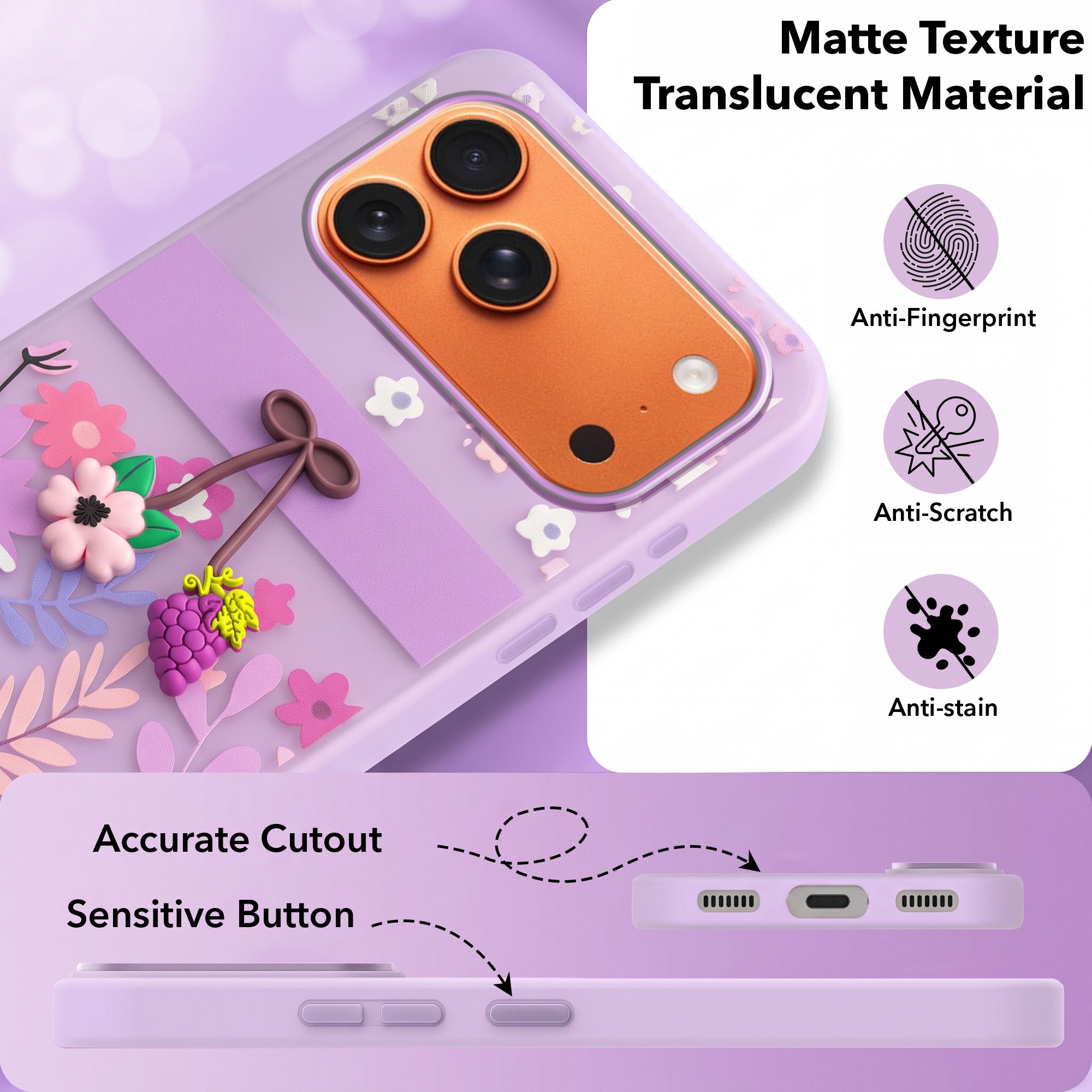 For Apple iPhone 17 Pro Max Back Cover Case (3D Cute Cartoons | Hard Back Side Soft | Matte Premium Finish | HD Printing)