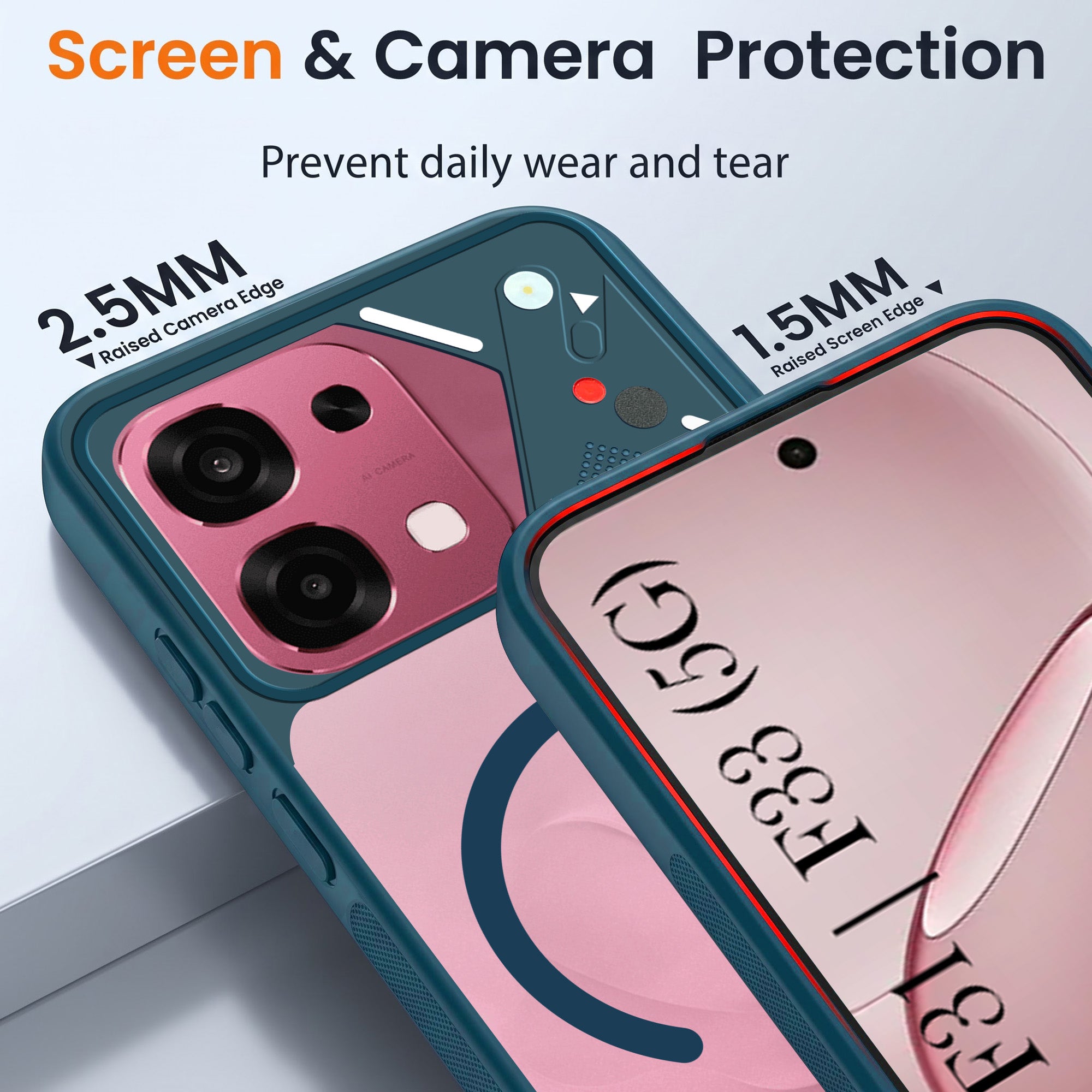 For Oppo F31 5G | Oppo F33 5G Back Cover Case Lifetime Anti-Yellow Clear (Camera Protection | Side Grip | Wireless MagSafe Compatible)