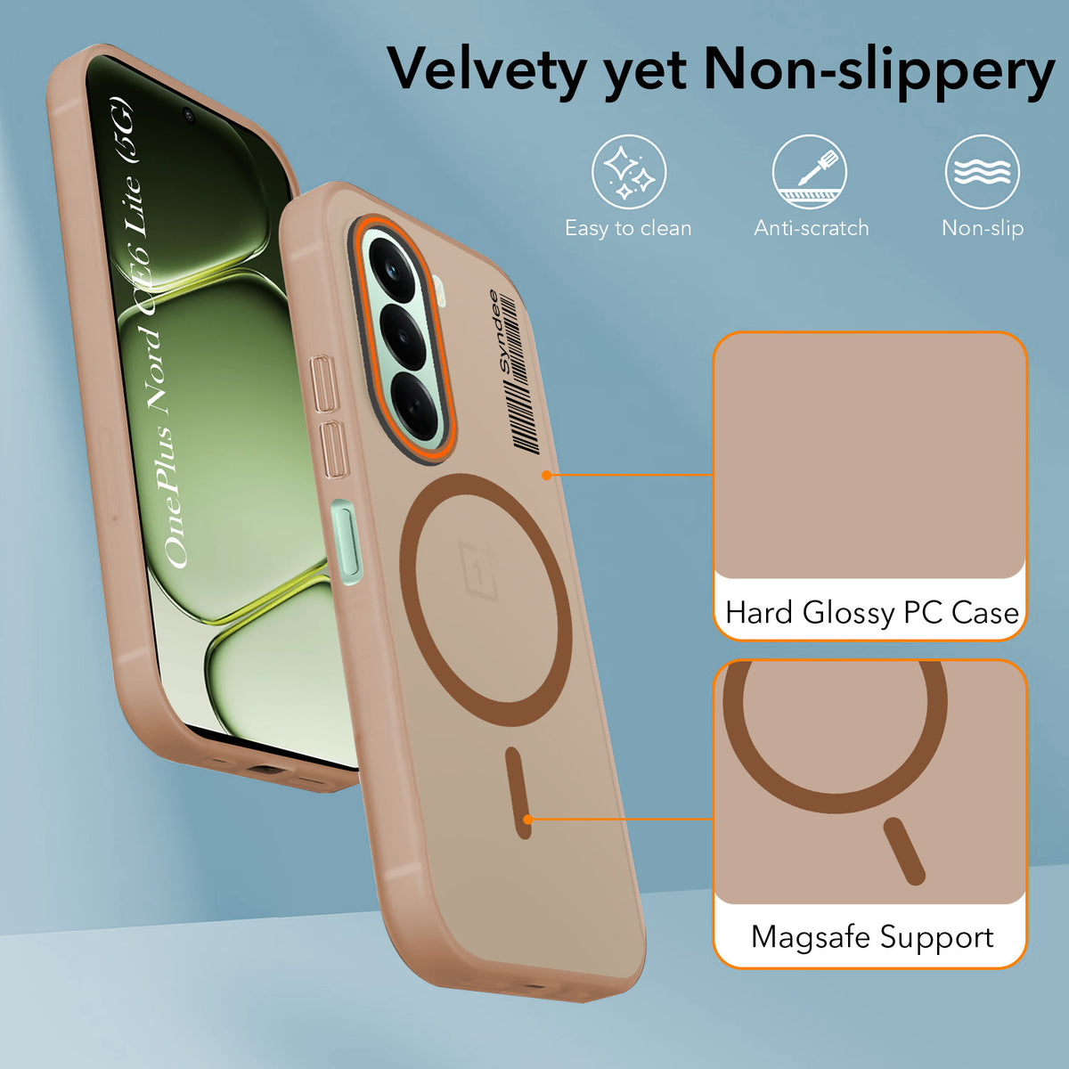 For OnePlus Nord CE 6 Lite Back Cover Case (Soft Touch | Camera Bump Protection | MagSafe Compatible | Matte Finish)
