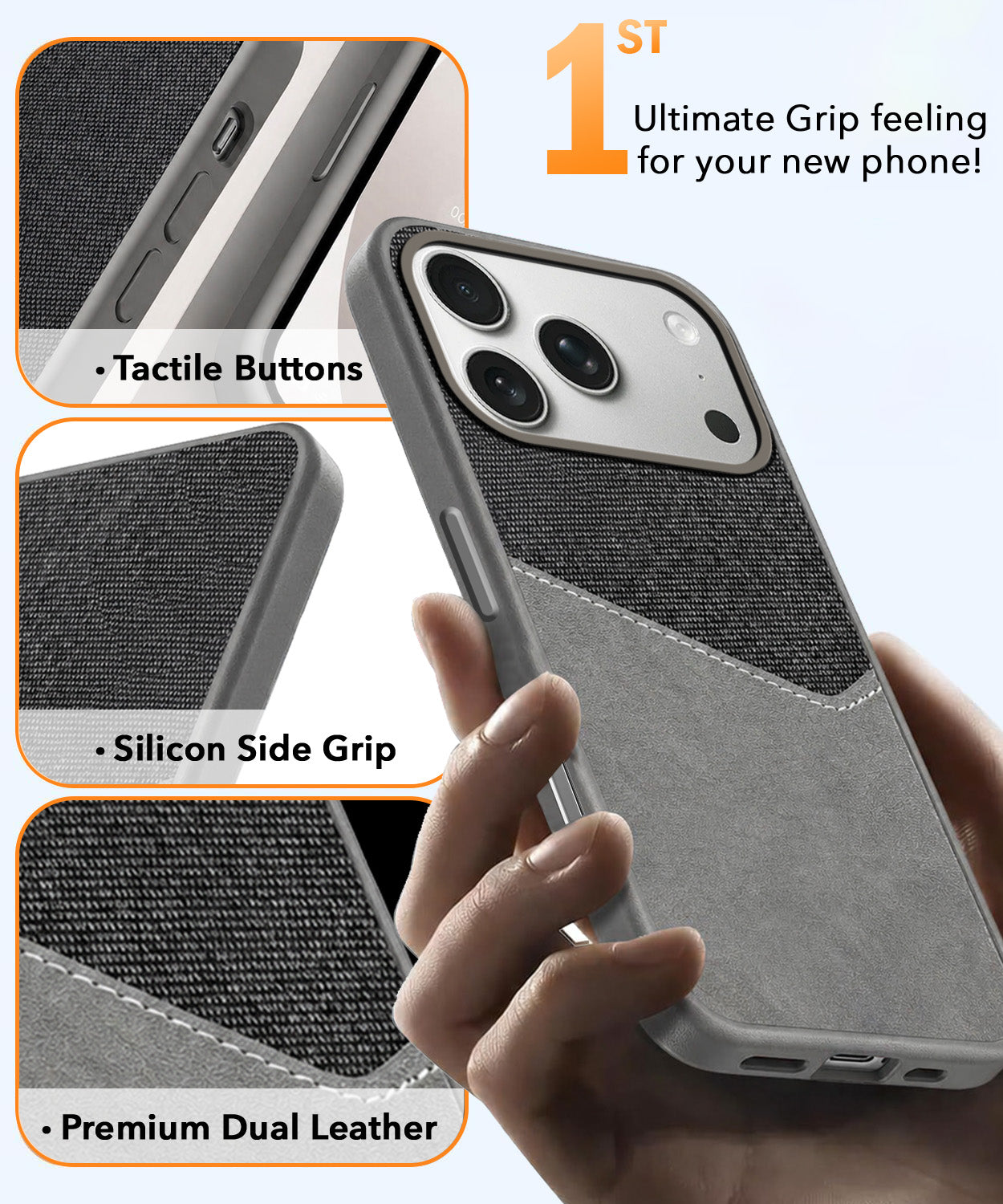 For iPhone 17 Pro | iPhone 18 Pro Back Cover Case (Dual PU Leather Stitch | Professional Minimalist | Soft and Flexible)