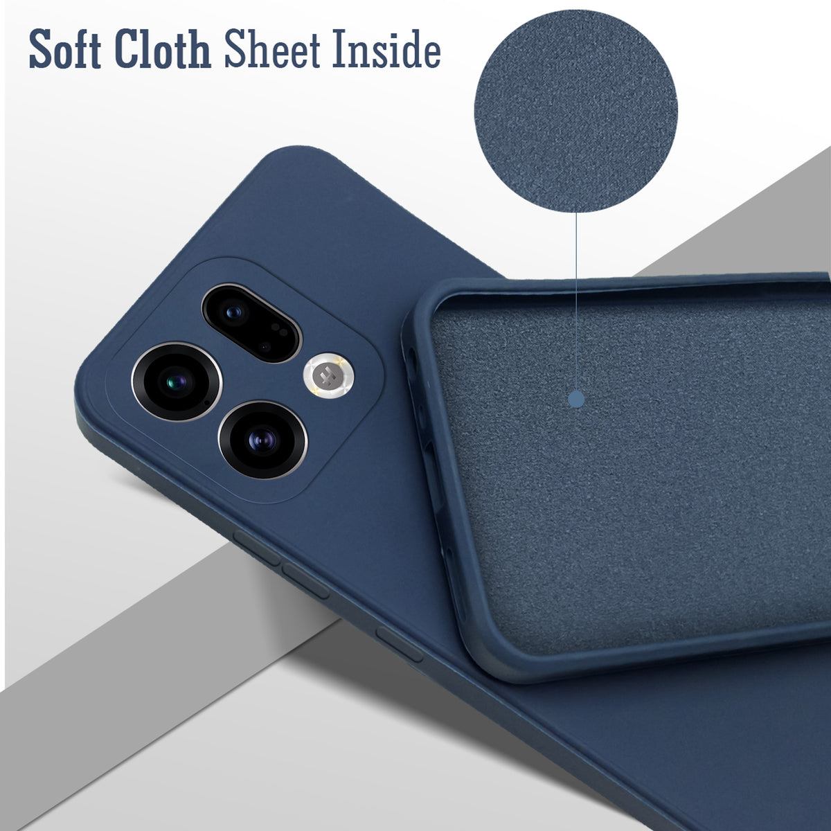 For Oppo Find X9 | Oppo Find X9s Back Cover Case (Matte Finish Silicone with Inside Fiber cloth)