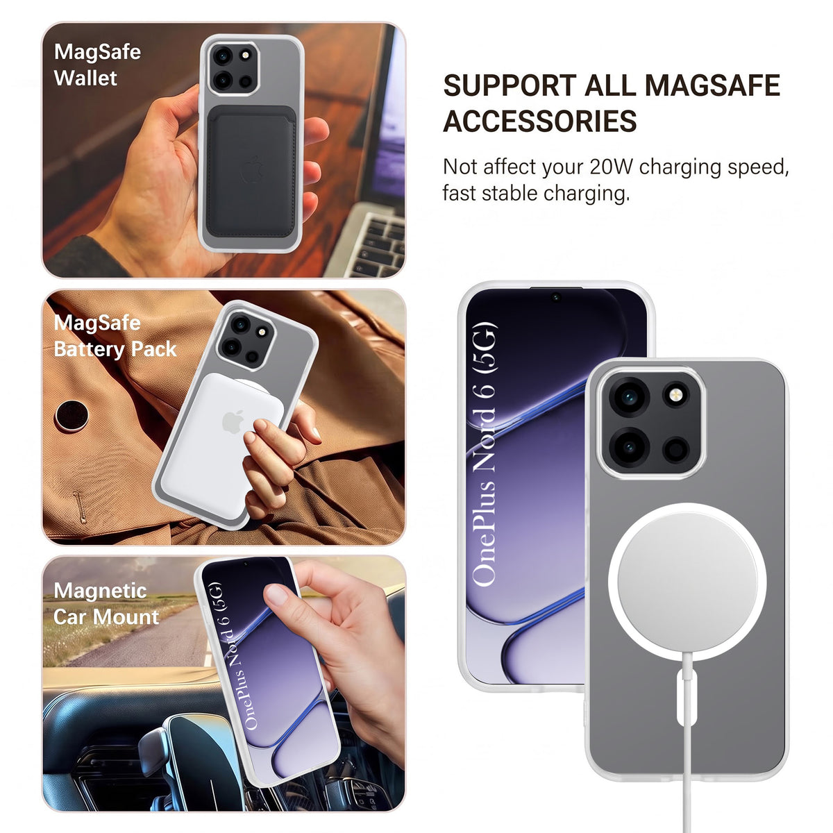 For Oneplus Nord 6 Matte Finish Back Case Cover (MagSafe Compatible | Translucent Soft Touch | Slim and Unbreakable)