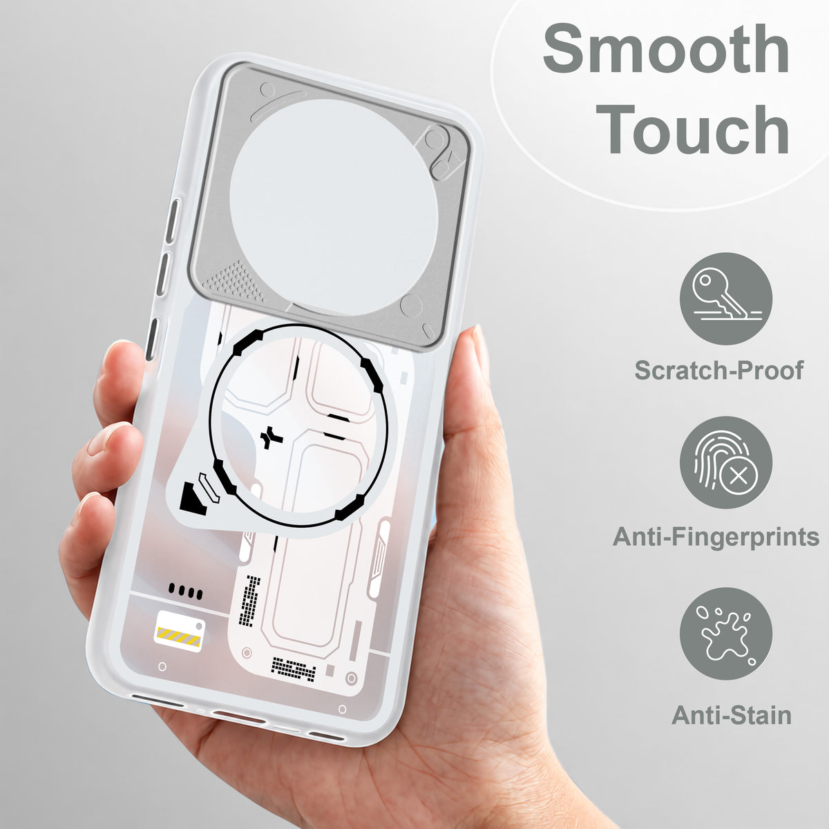 For Vivo T4 Metallic Back Cover Case (Metallic Camera Protection & Buttons | Translucent Milky Shade | Hard Polycarbonate)