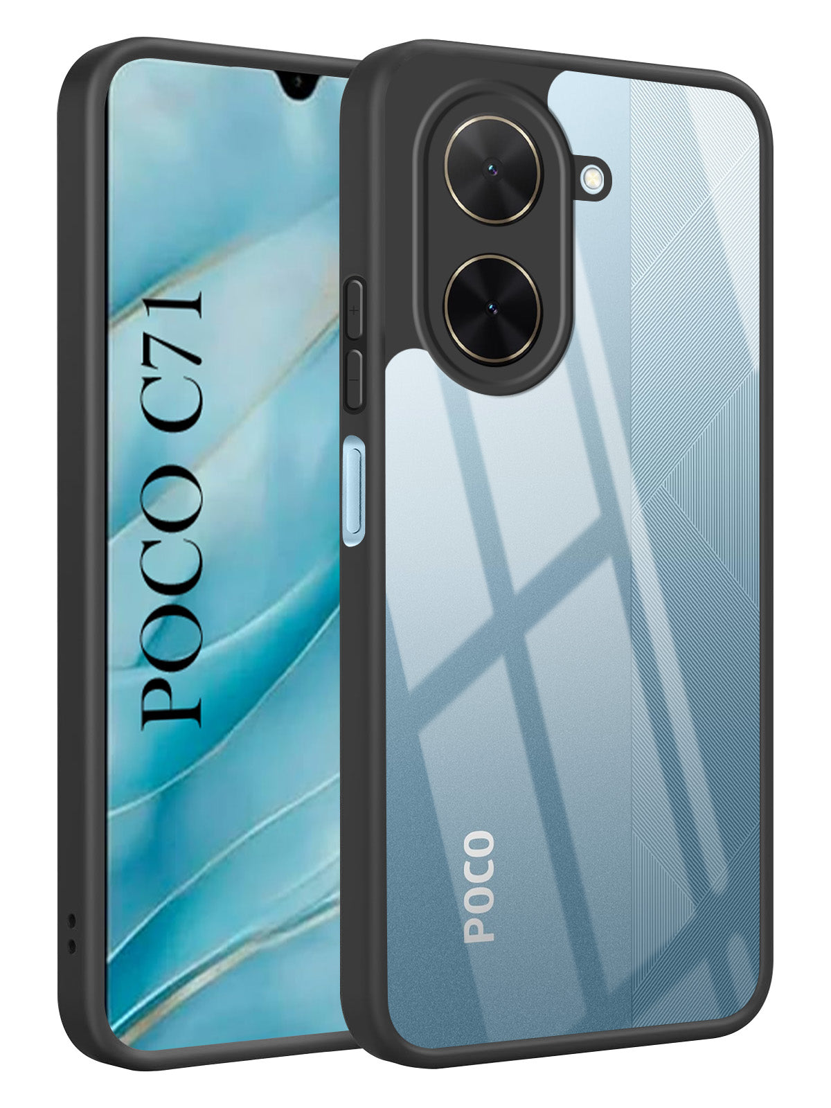 For Poco C71 Back Cover Case Ultra-Hybrid (Lifetime Anti Yellow | Anti Scratch | Crystal Clear Shockproof)