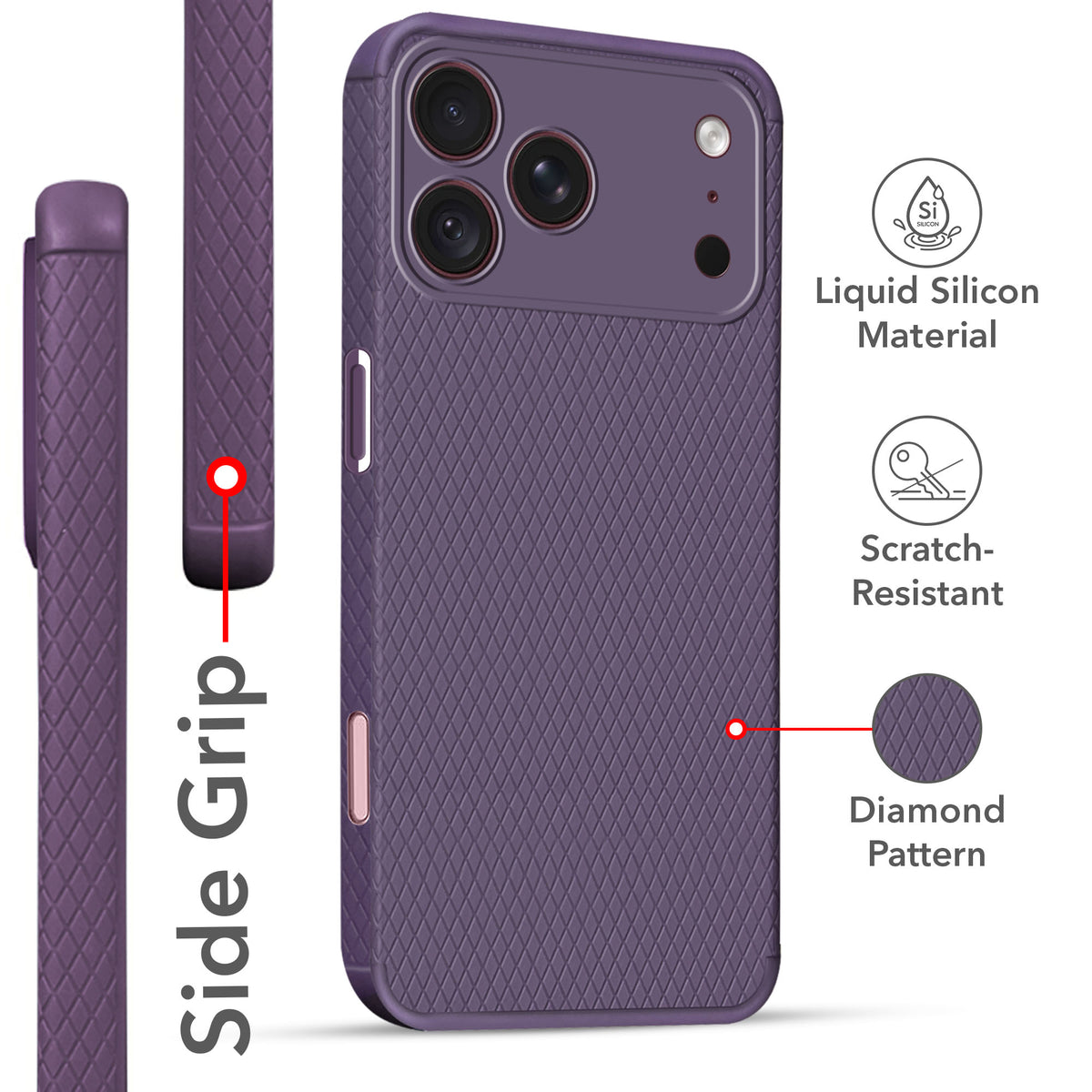 For Apple iPhone 18 Pro Max Back Cover Case  (Liquid Silicone | Side Grip | Camera Protection)