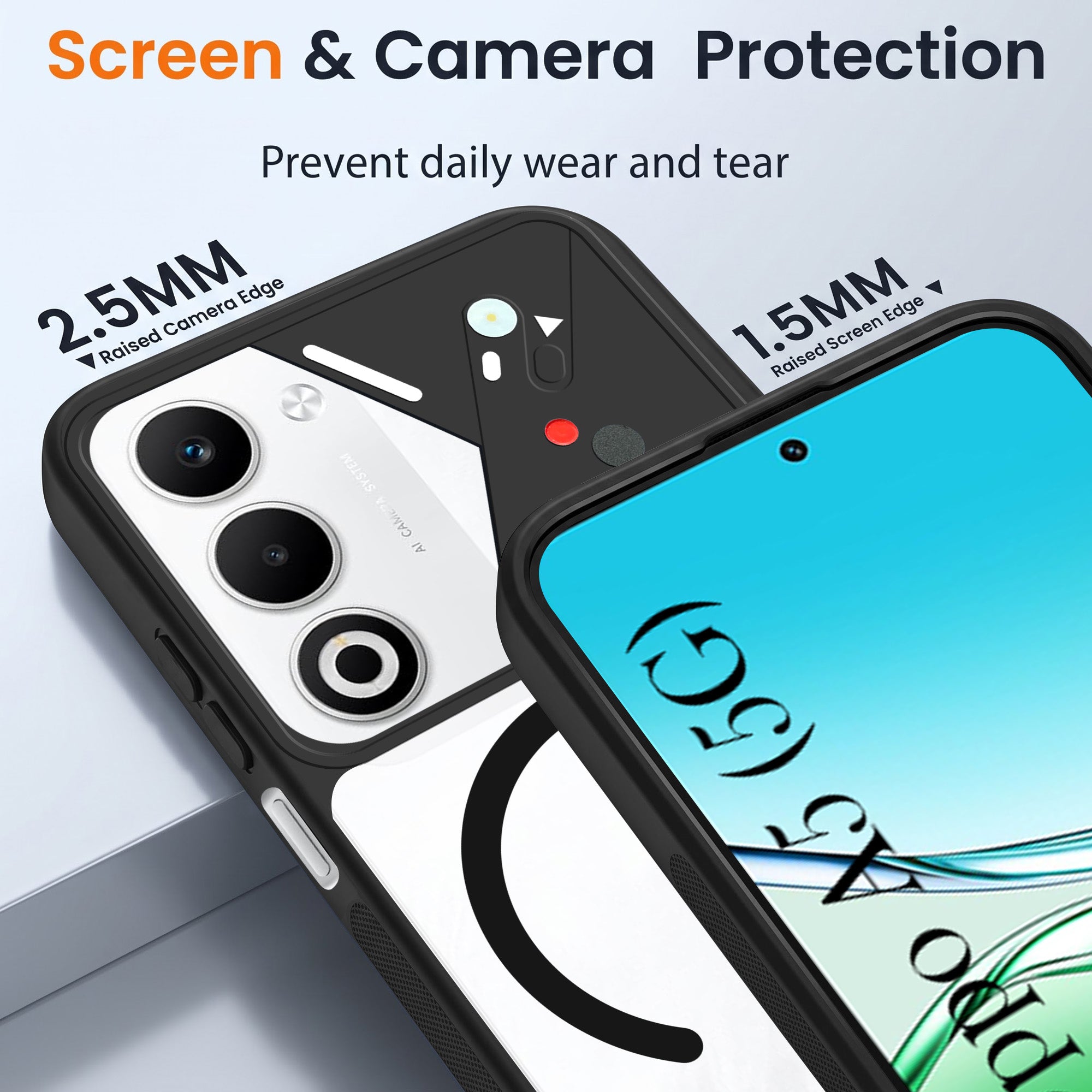 For Oppo A5 5G Back Cover Case Lifetime Anti-Yellow Clear (Camera Protection | Side Grip | Wireless MagSafe Compatible)